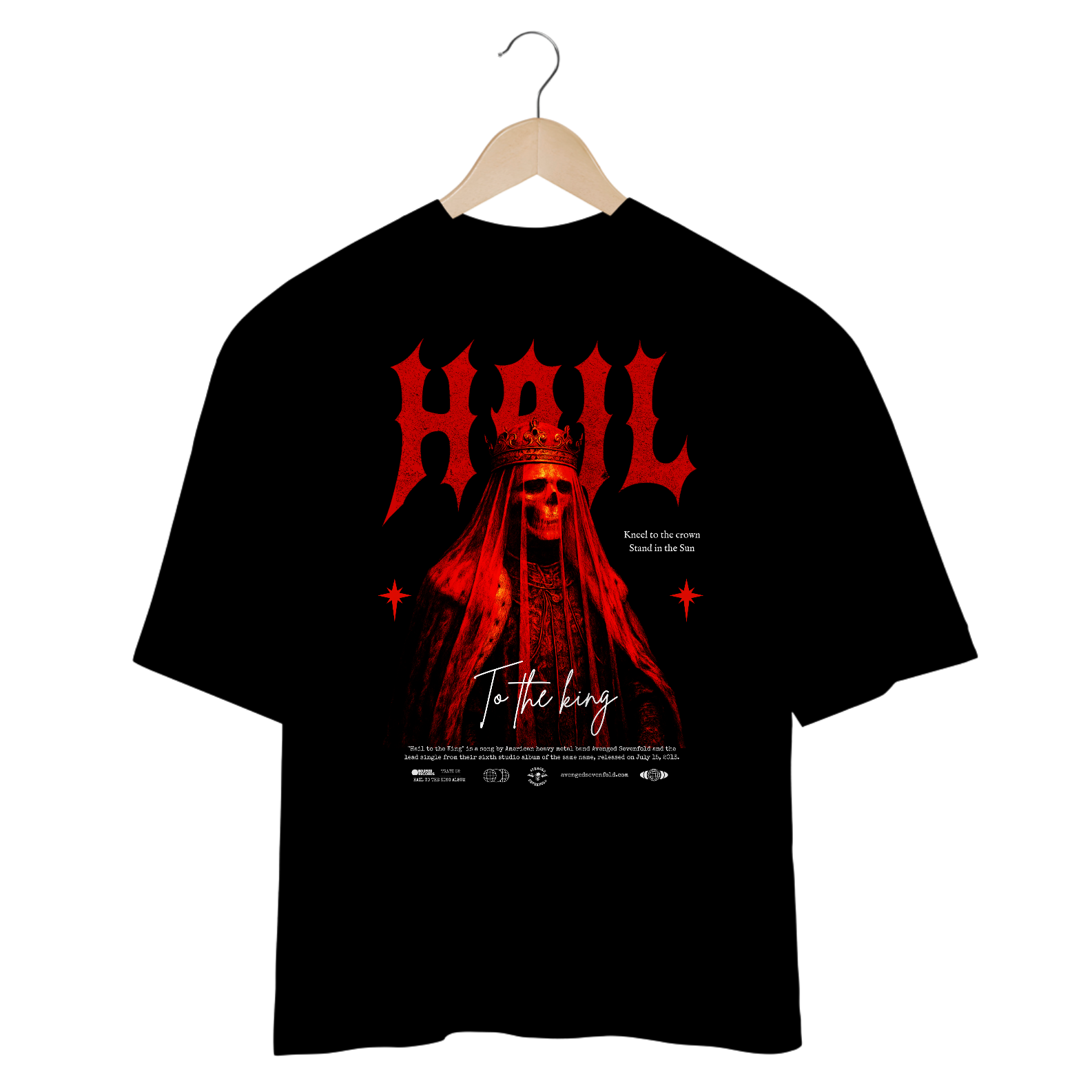 Camiseta Oversized Avenged Sevenfold Hail To The King
