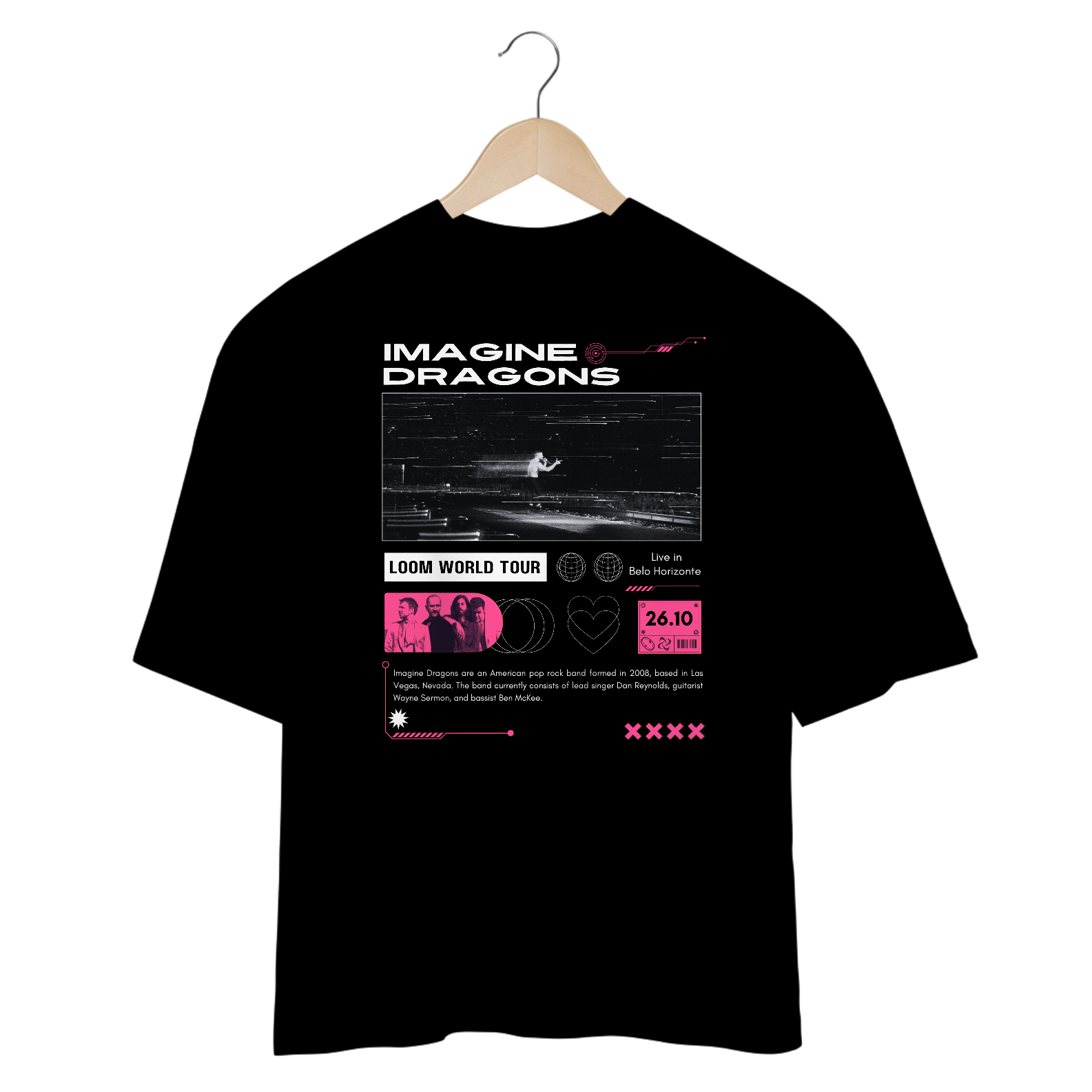 Camiseta Oversized Imagine Dragons Belo Horizonte 26.10