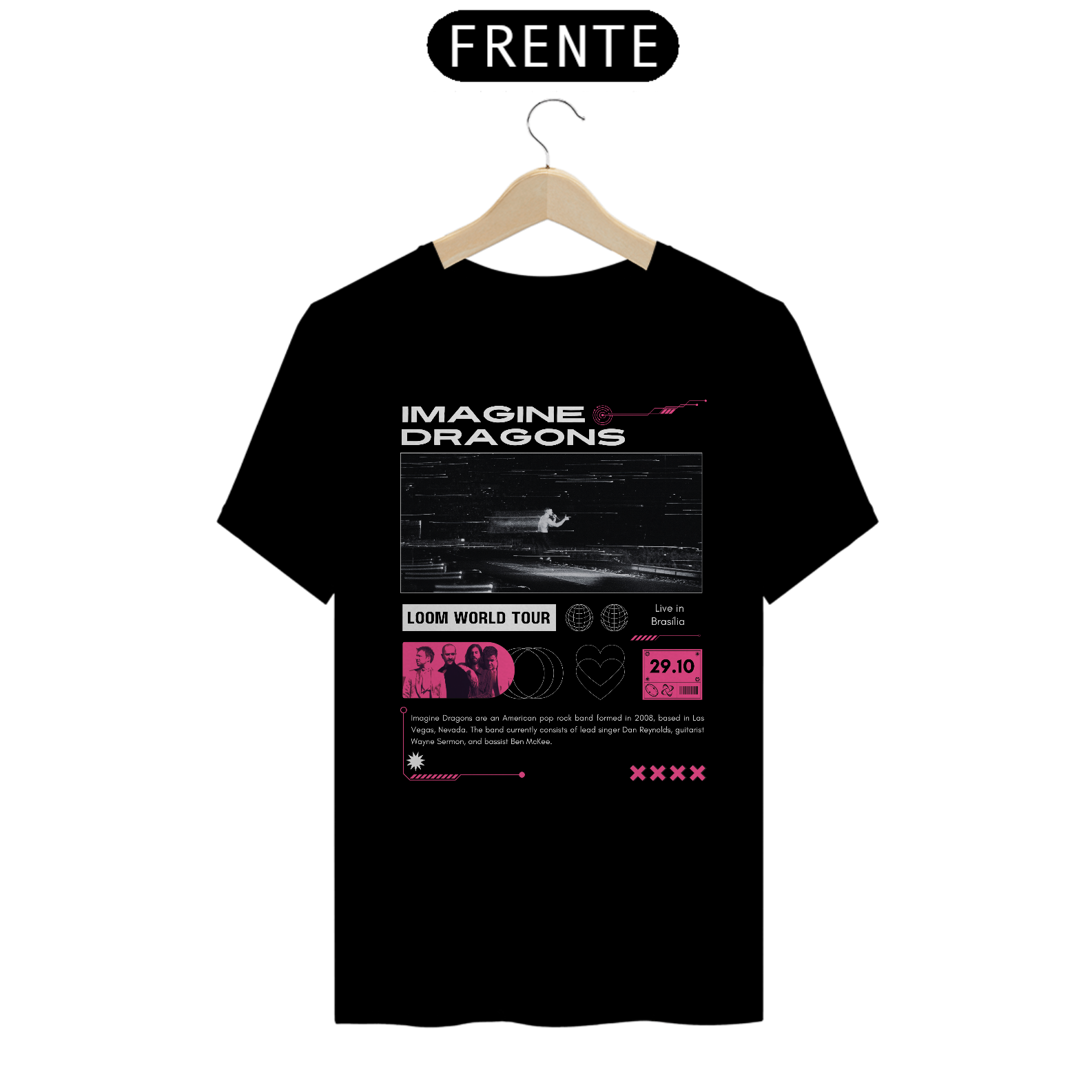 Camiseta Imagine Dragons Brasília 29.10