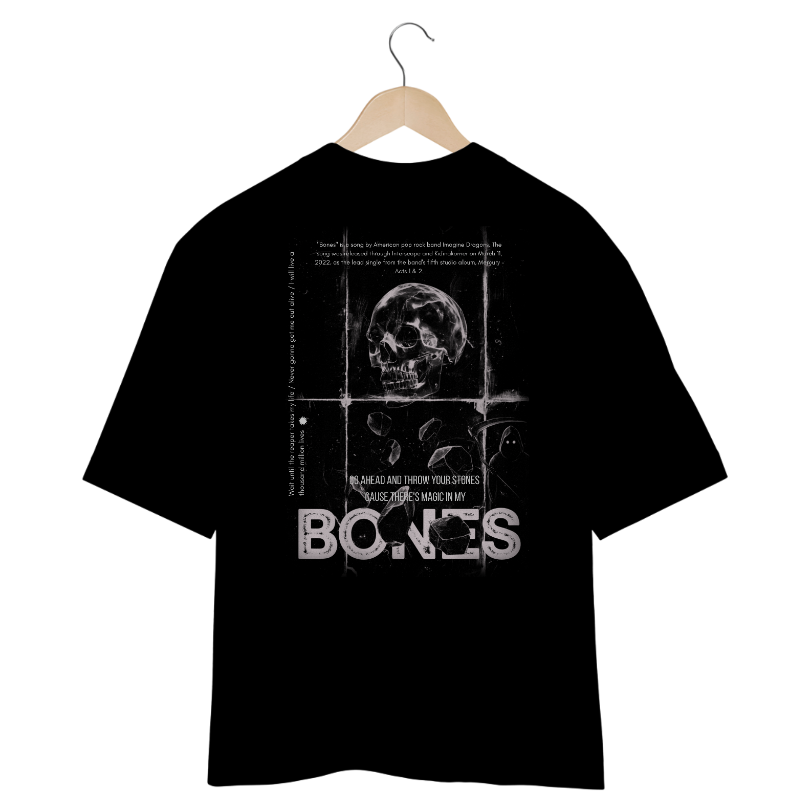 Camiseta Oversized Imagine Dragons Bones #2 (Estampa nas Costas)