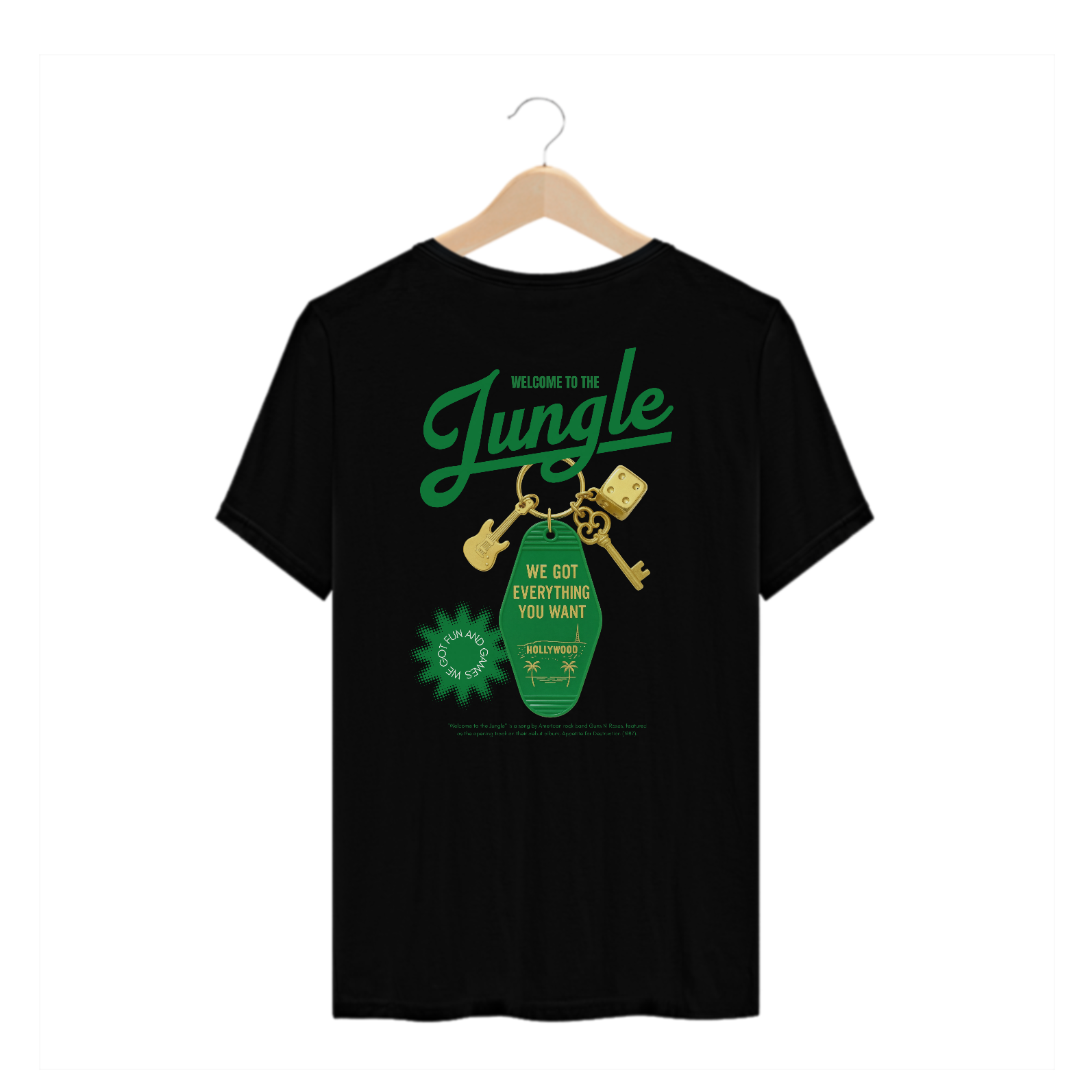 Camiseta Plus Size Guns N' Roses Welcome to The Jungle (Estampa nas Costas) 