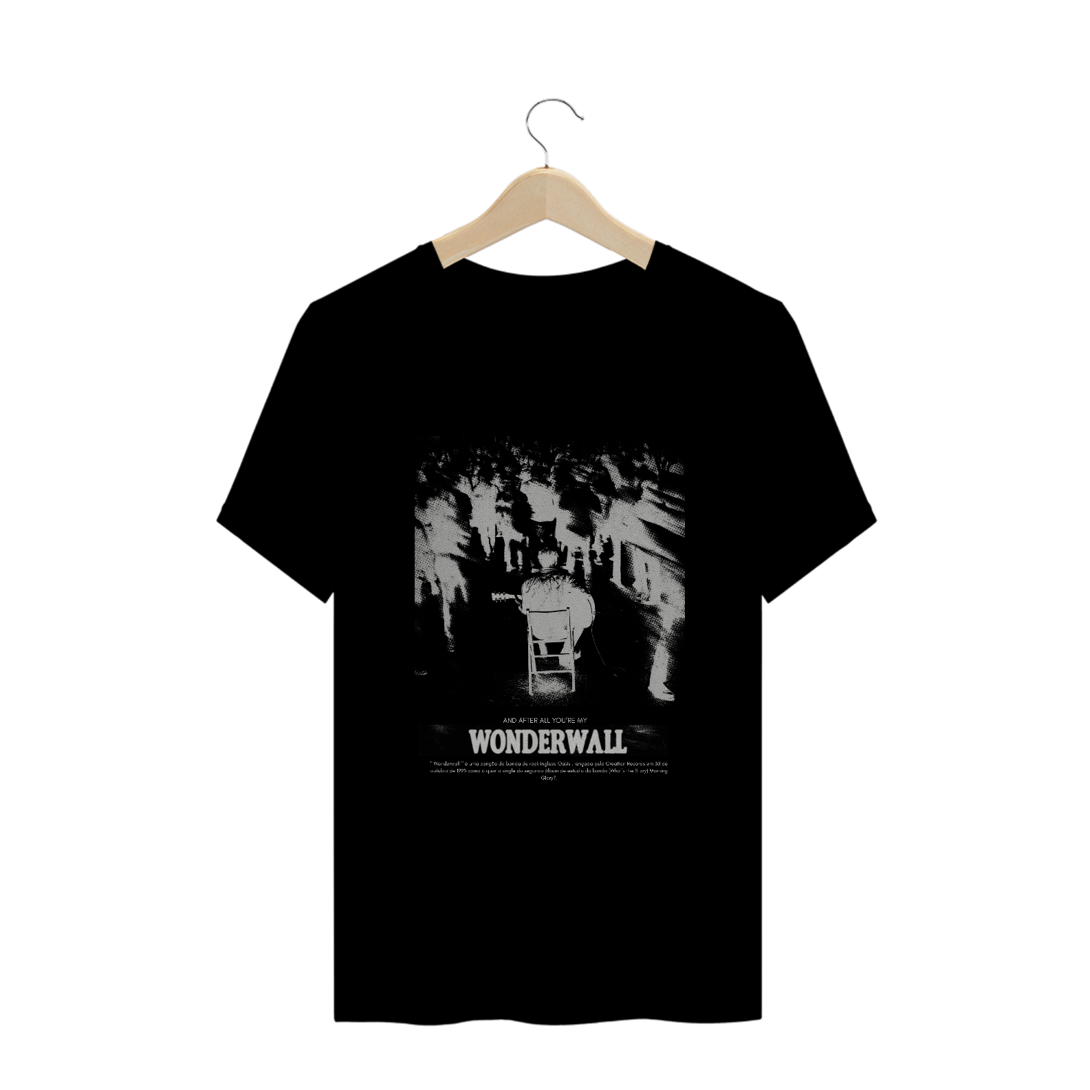 Camiseta Plus Size Oasis Wonderwall (Preta)