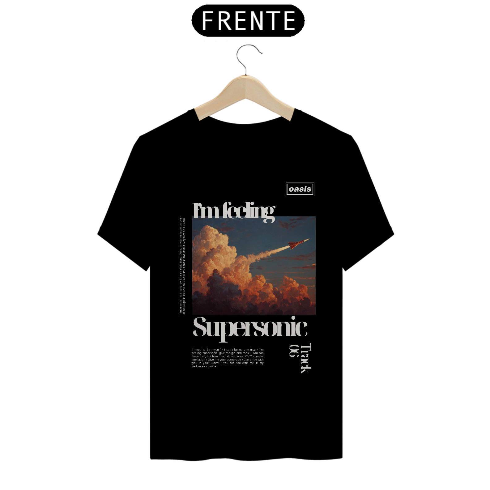Camiseta Oasis Supersonic (Preta)