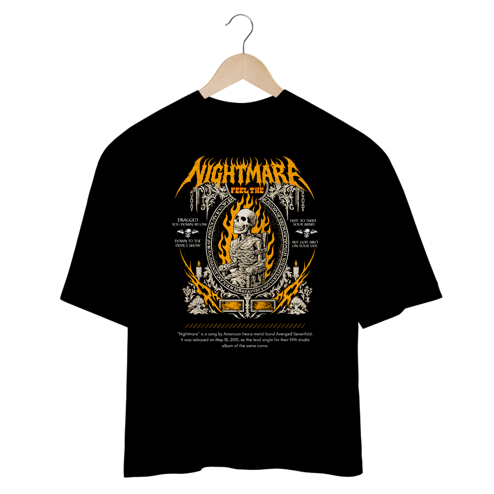 Camiseta Oversized Avenged Sevenfold Nightmare 