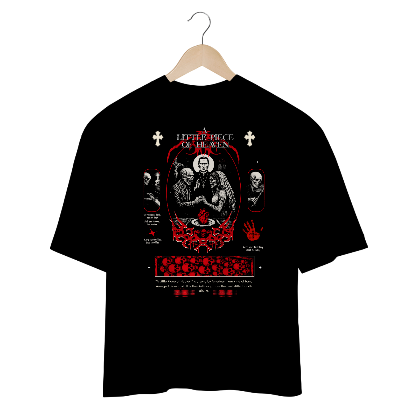 Camiseta Oversized Avenged Sevenfold A Little Piece of Heaven