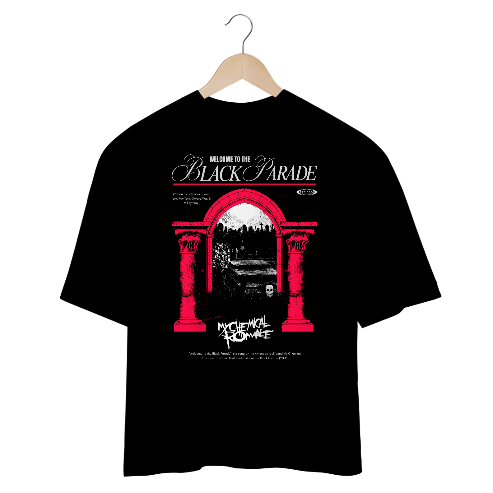 Camiseta Oversized My Chemical Romance Welcome To The Black Parade