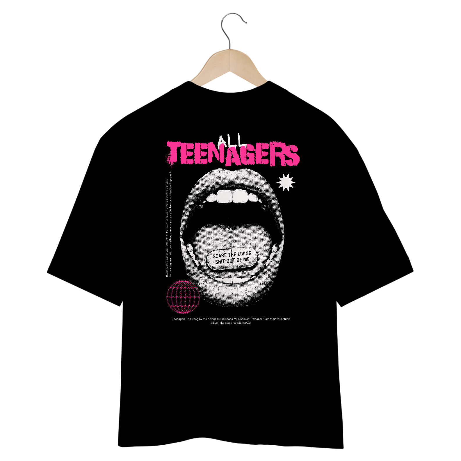 Camiseta Oversized My Chemical Romance Teenagers (Estampa nas Costas)