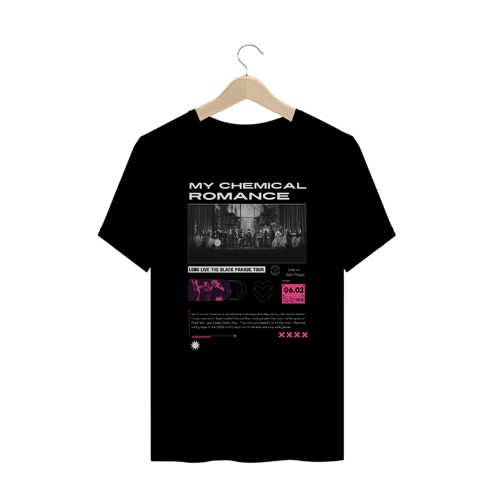 Camiseta Plus Size My Chemical Romance São Paulo 06.02