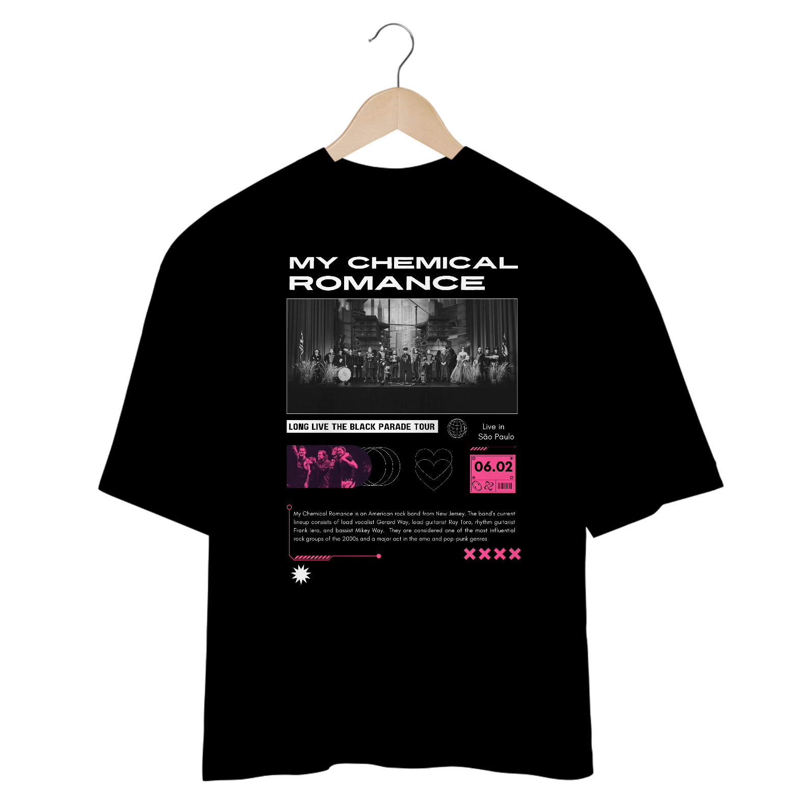 Camiseta Oversized My Chemical Romance São Paulo 06.02