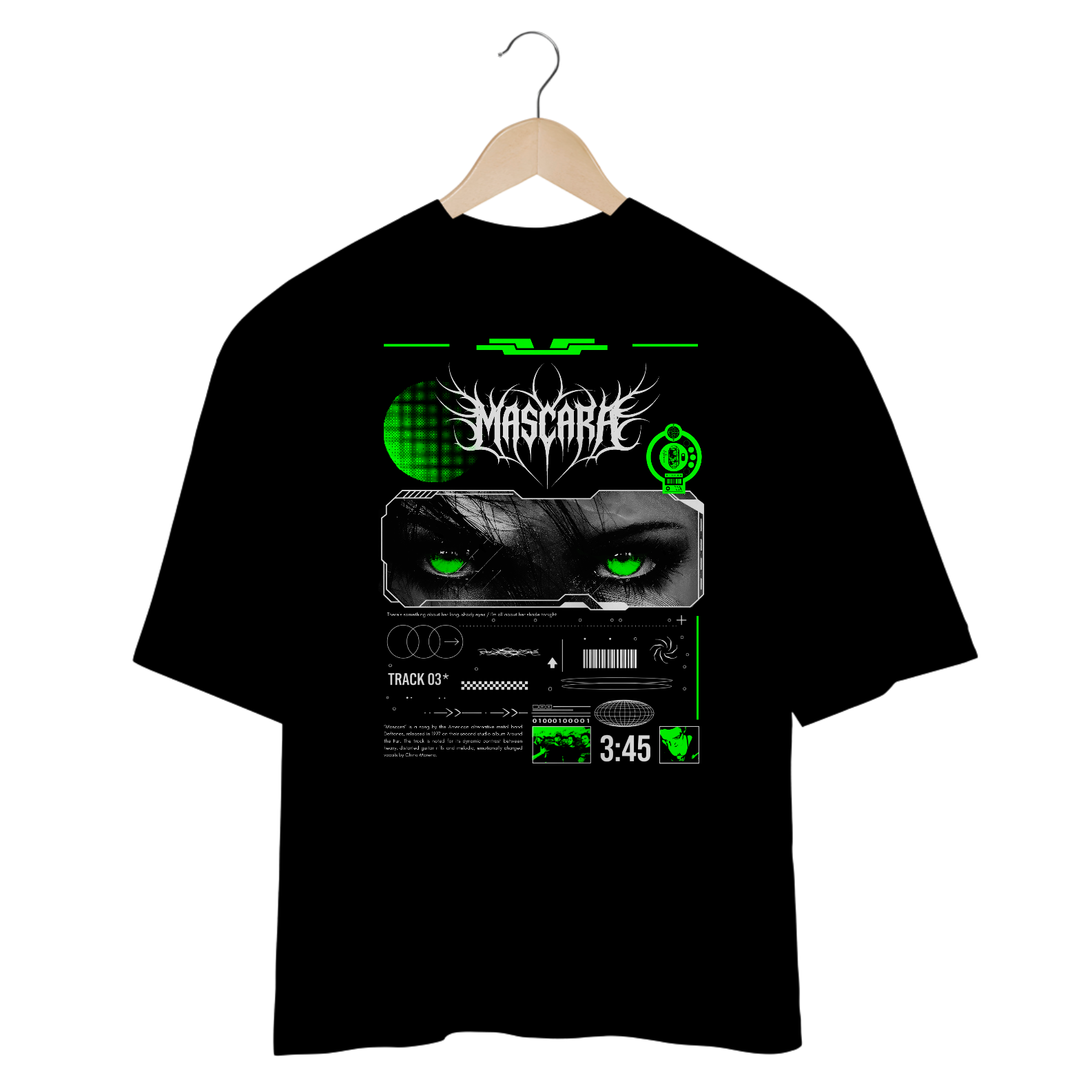 Camiseta Oversized Deftones Mascara