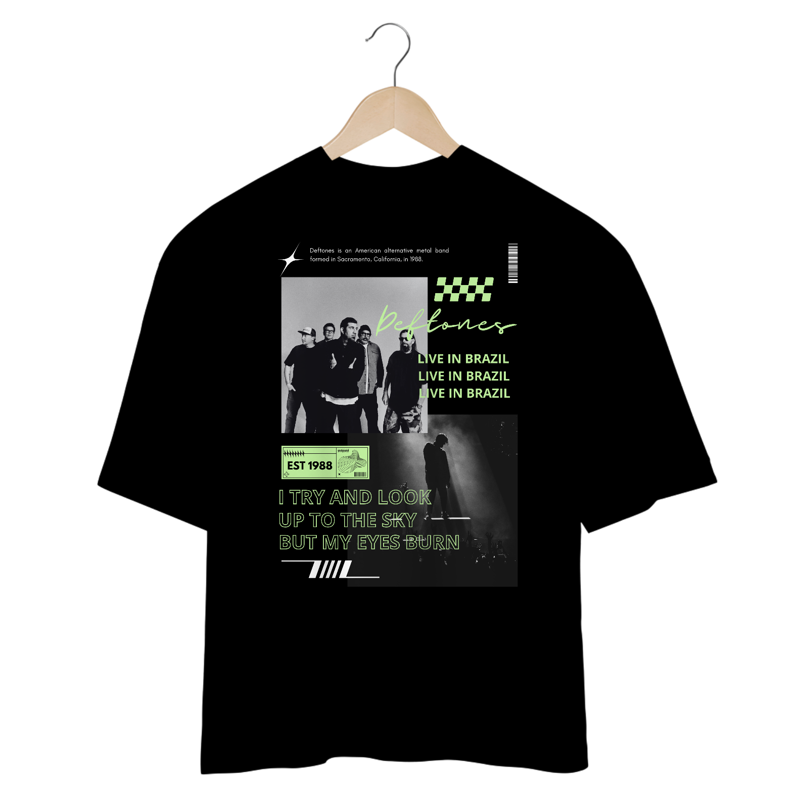 Camiseta Oversized Deftones Live in Brazil 