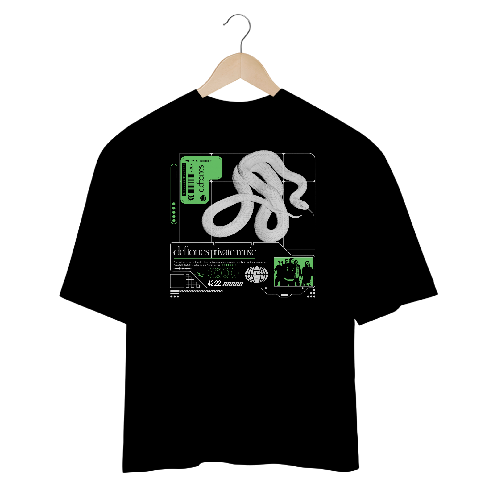 Camiseta Oversized Deftones Private Music 