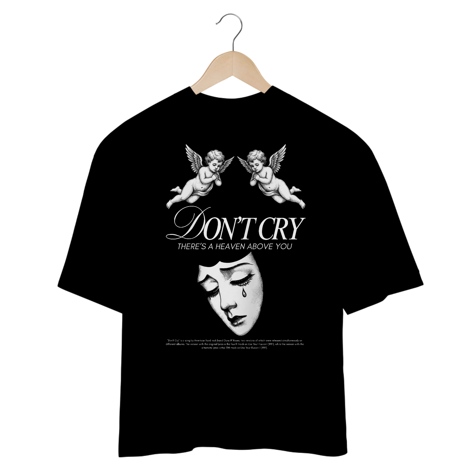 Camiseta Oversized Guns N' Roses Don't Cry (Preta)