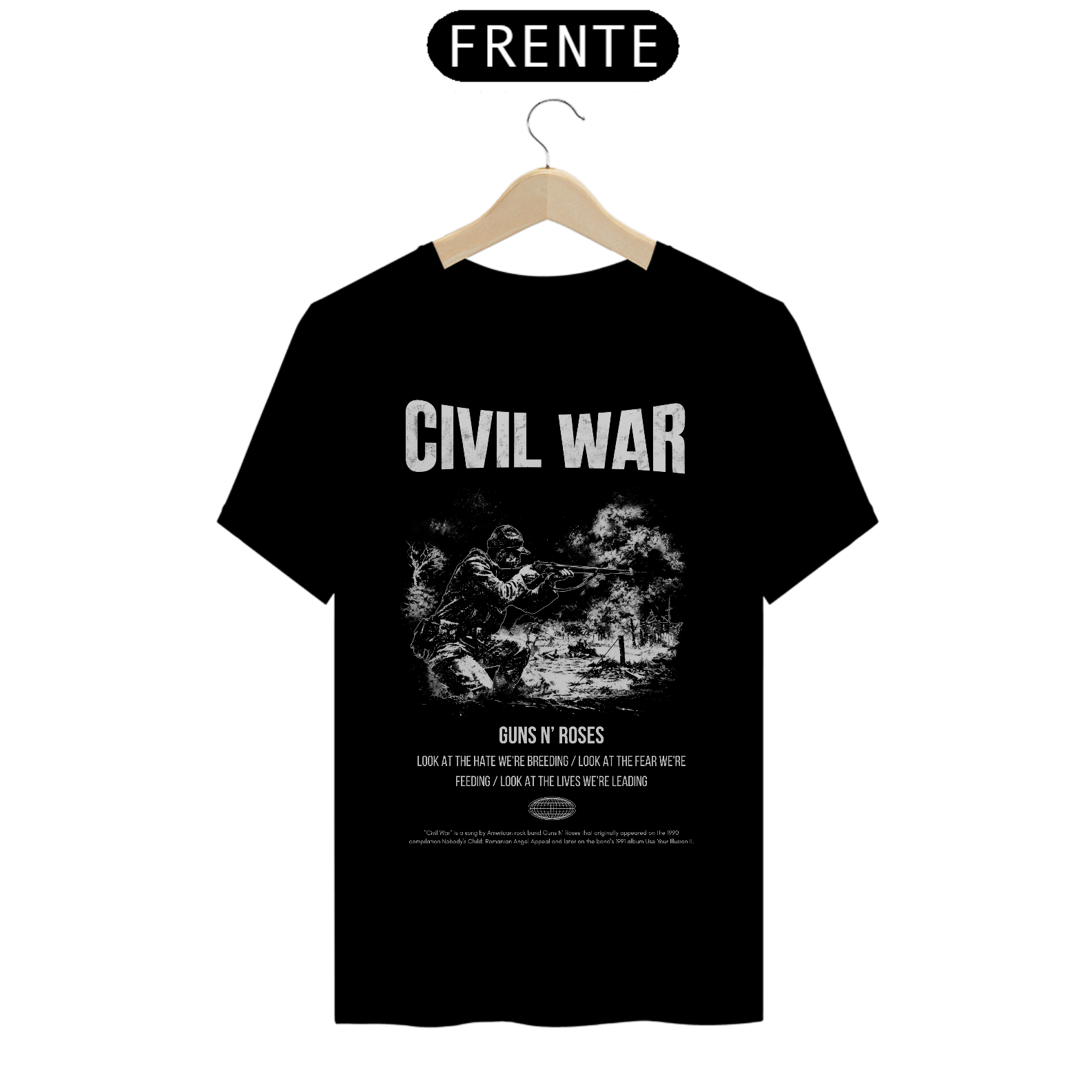 Camiseta Guns N' Roses Civil War (Preta)