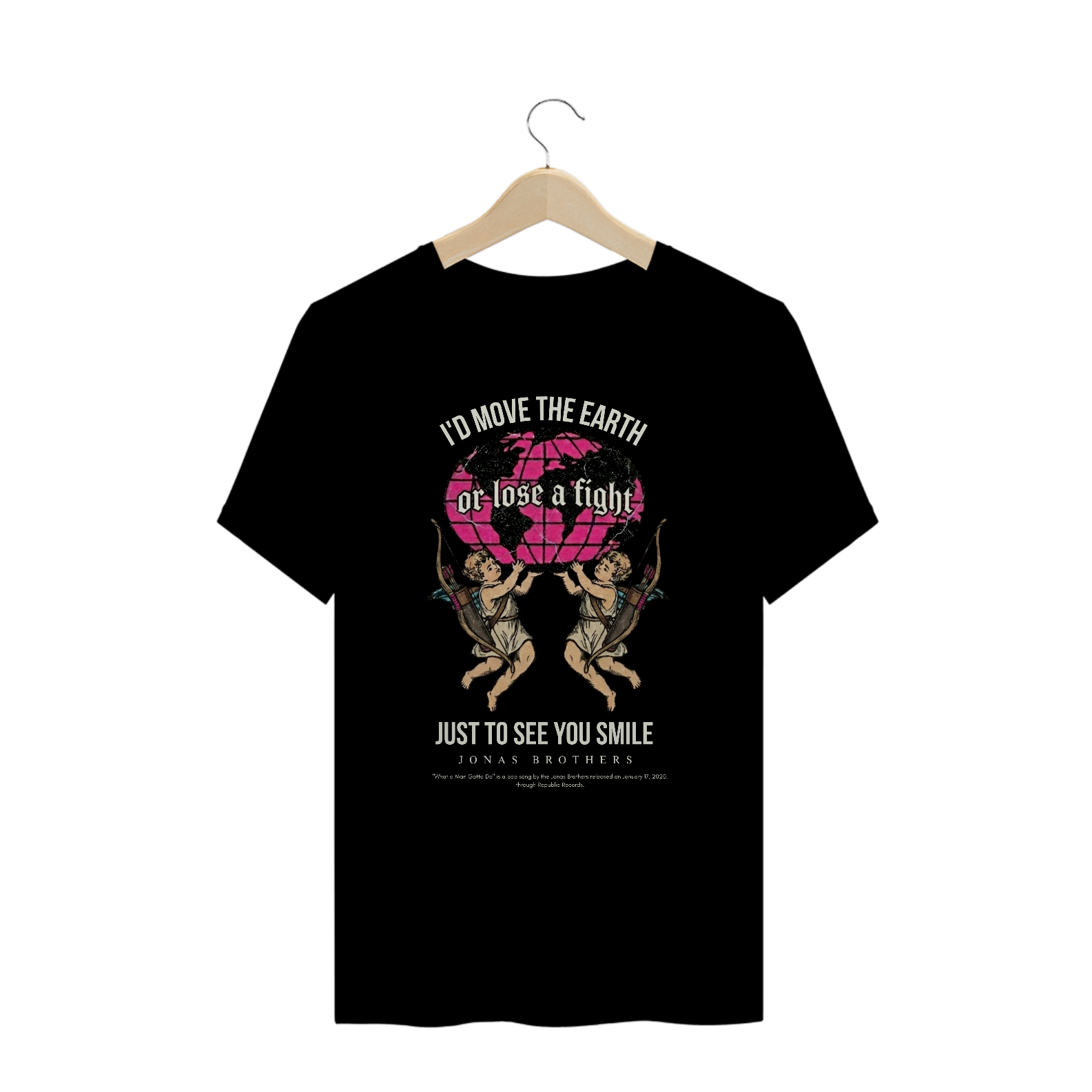 Camiseta Plus Size Jonas Brothers What a Man Gotta Do V2 (Preta)