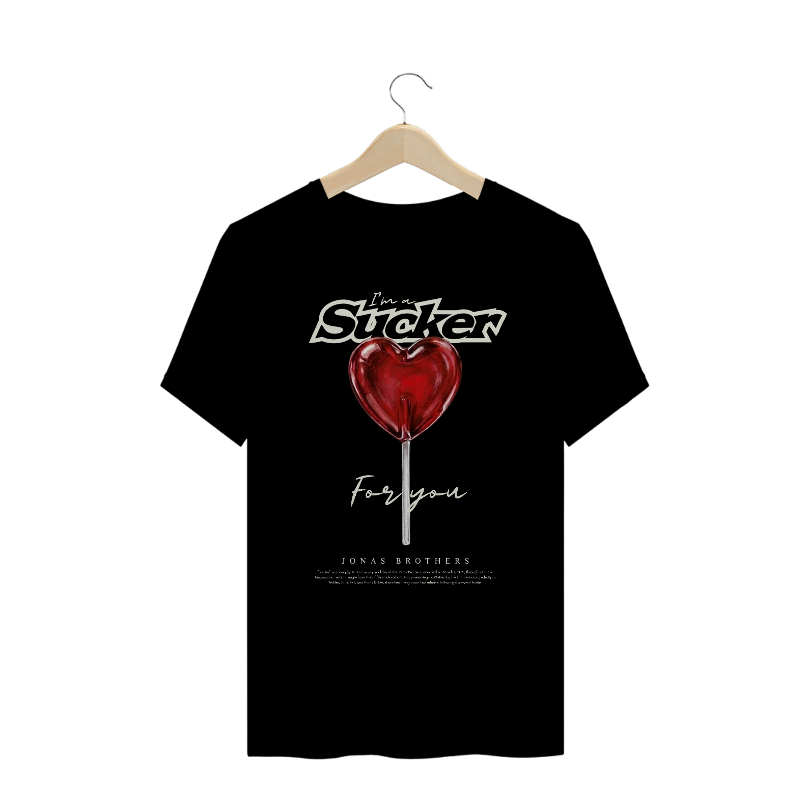 Camiseta Plus Size Jonas Brothers Sucker (Preta)
