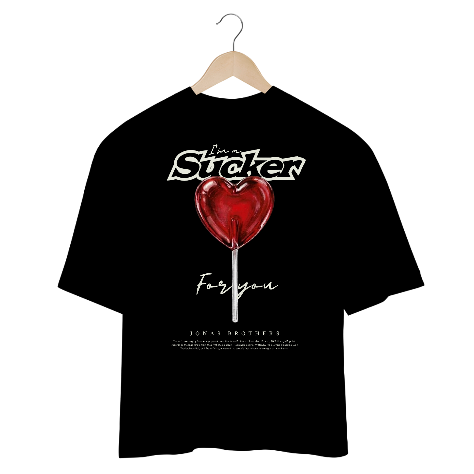 Camiseta Oversized Jonas Brothers Sucker (Preta)