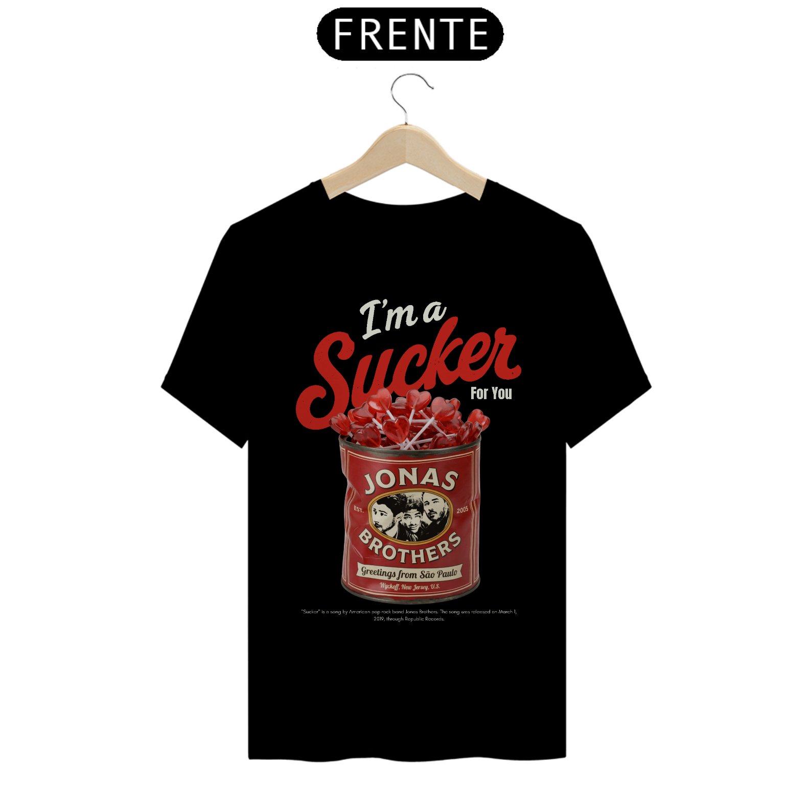 Camiseta Jonas Brothers Sucker V2 (Preta)