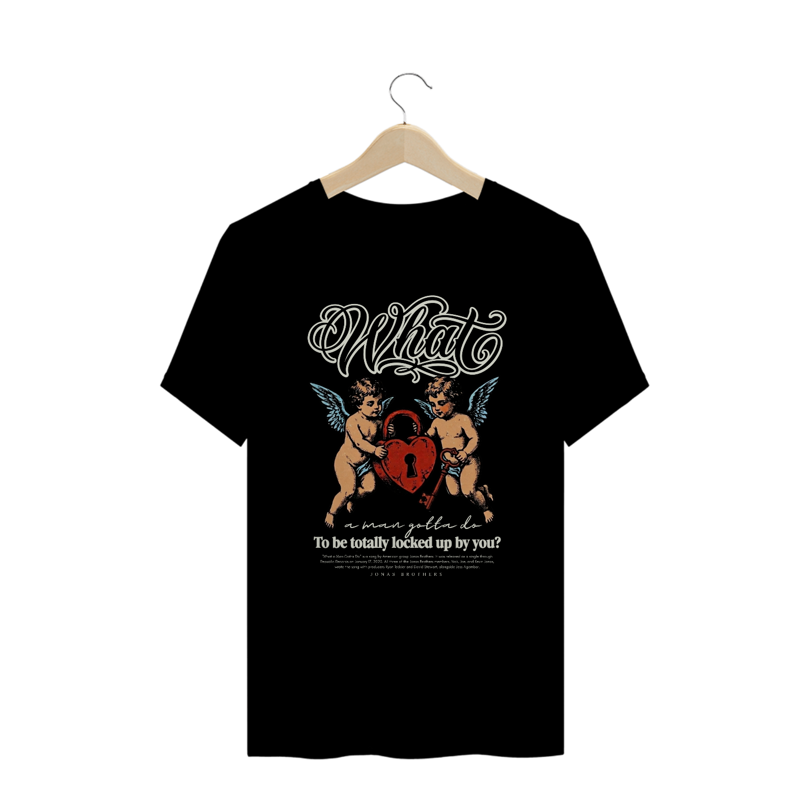 Camiseta Plus Size Jonas Brothers What a Man Gotta Do (Preta)