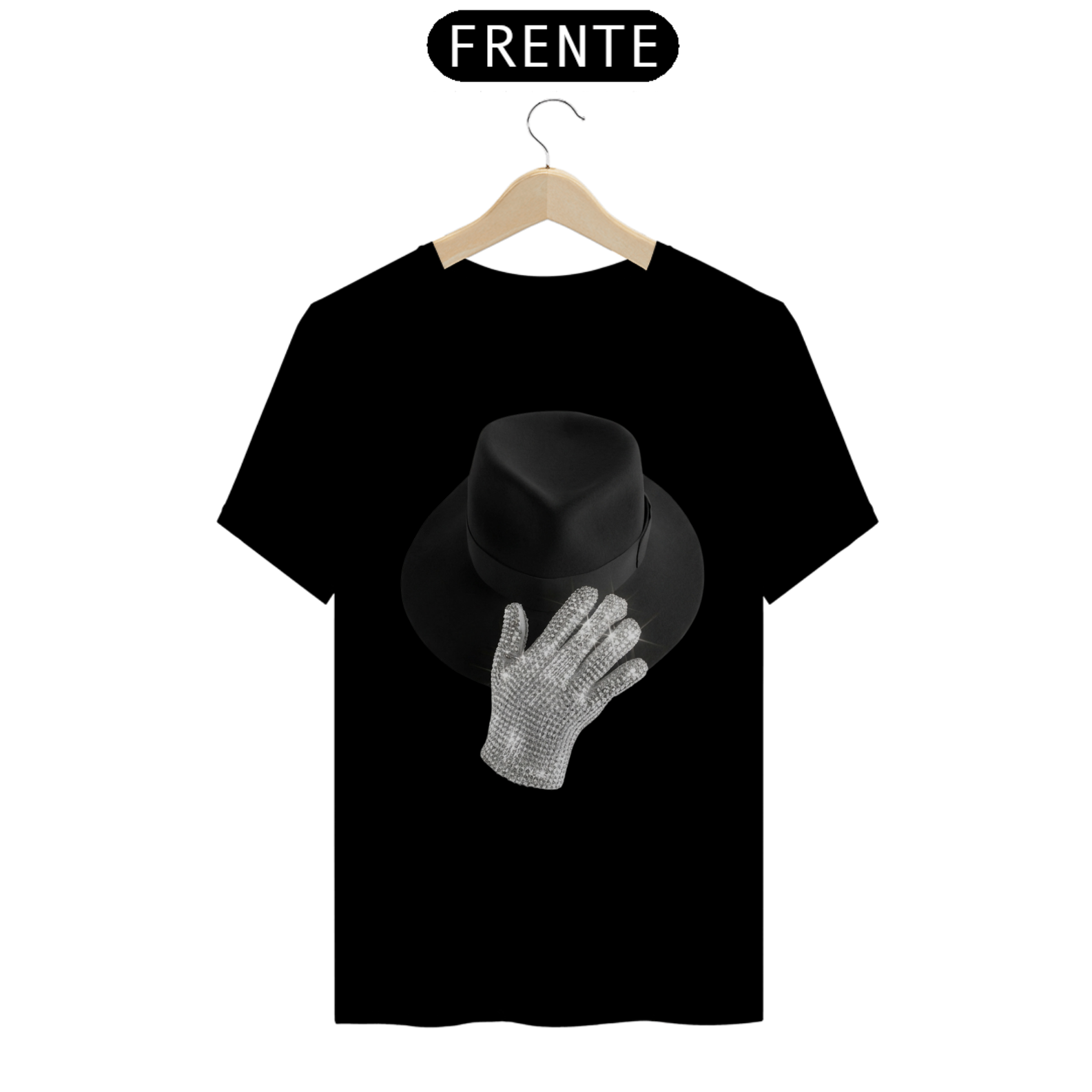 Camiseta Michael Jackson Chapéu e Luva
