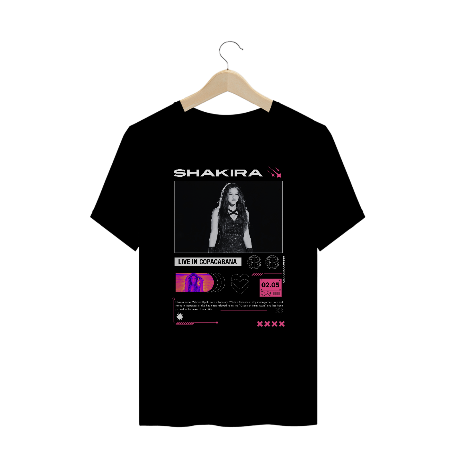Camiseta Plus Size Shakira Live in Copacabana 02.05