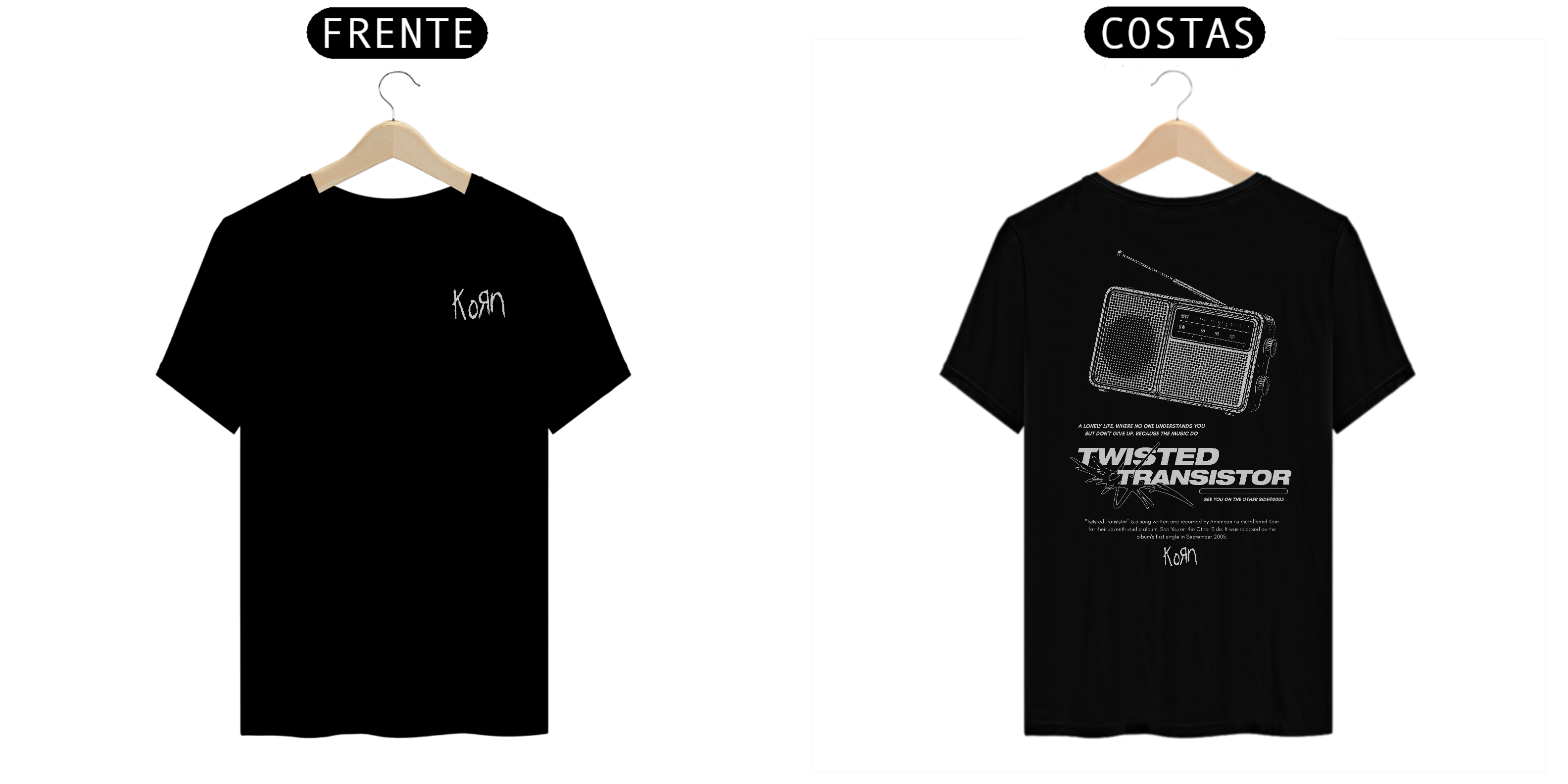 Camiseta Korn Twisted Transistor (Estampa Frente & Costas)