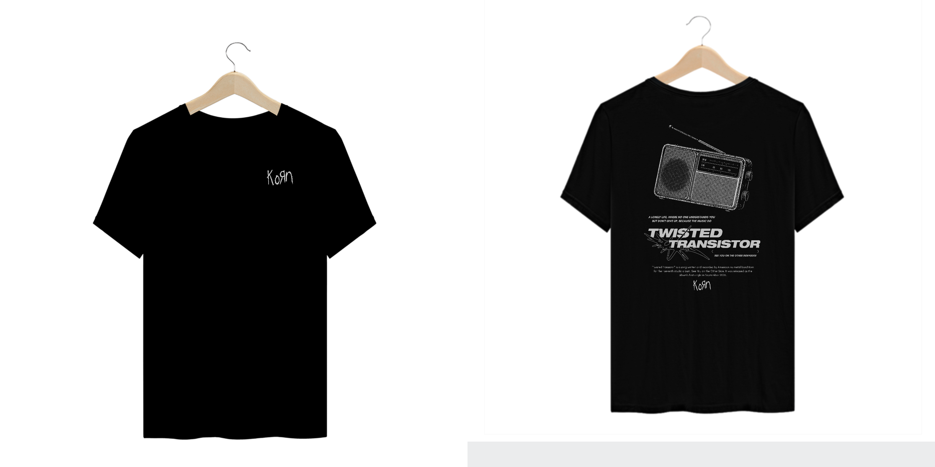 Camiseta Plus Size Korn Twisted Transistor (Estampa Frente & Costas)