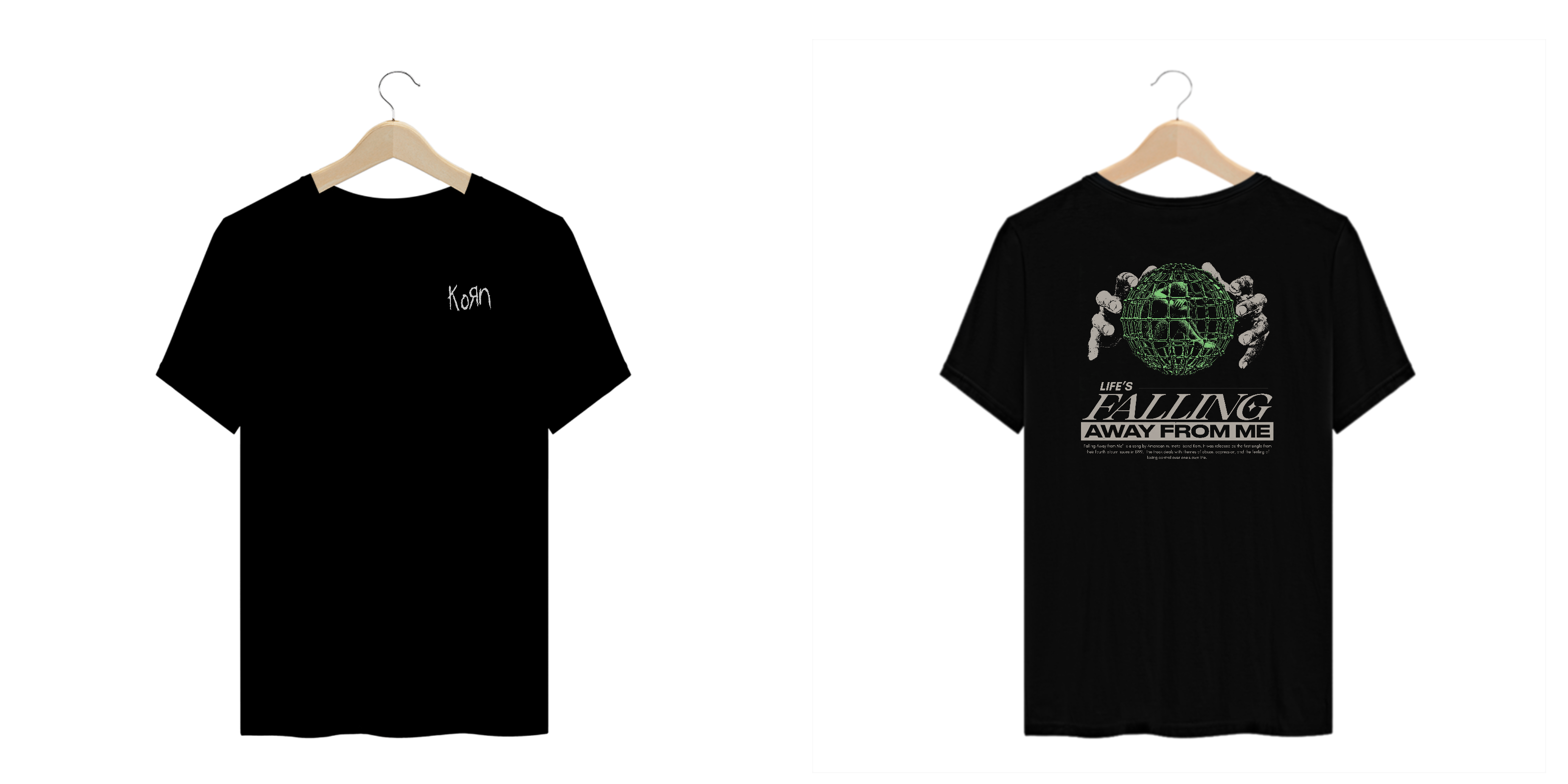 Camiseta Plus Size Korn Falling Away From Me (Estampa Frente & Costas)