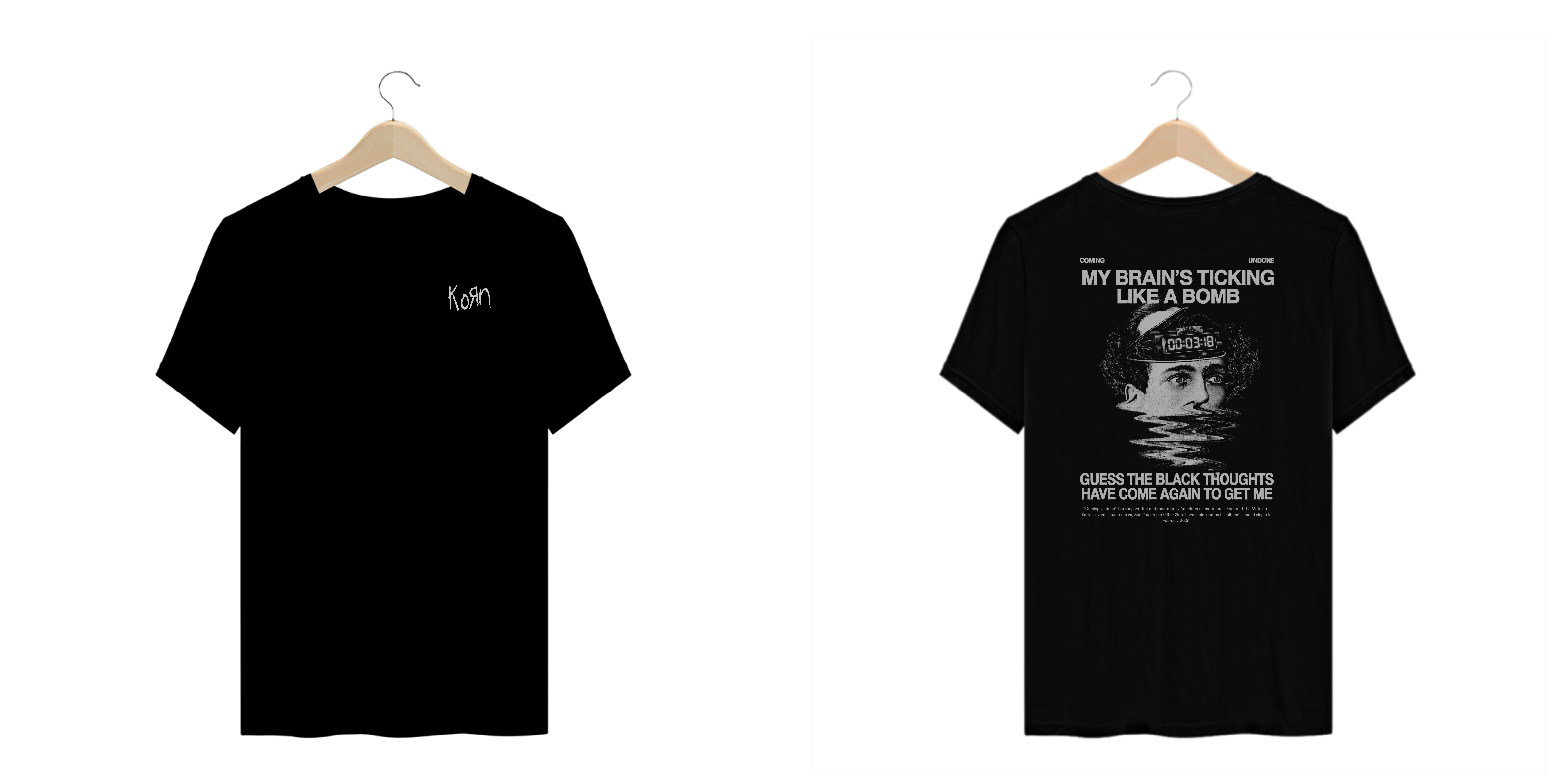 Camiseta Plus Size Korn Coming Undone (Estampa Frente & Costas)