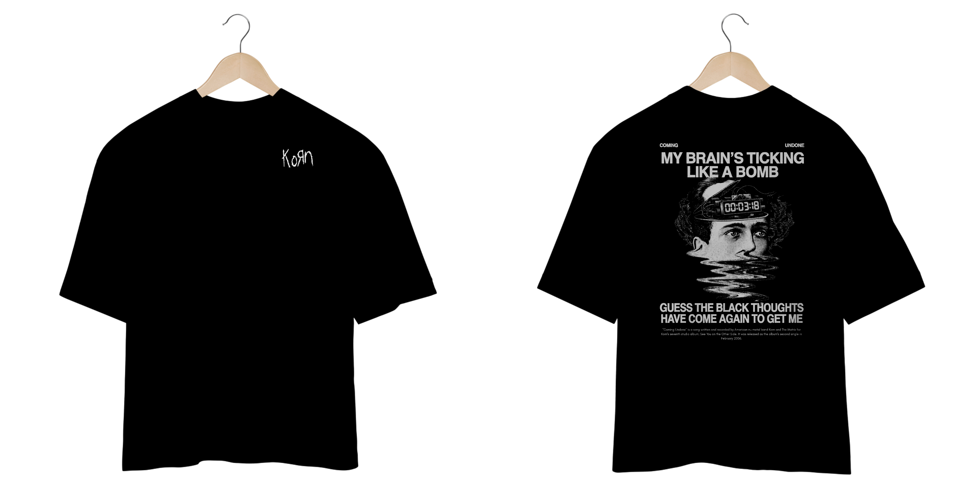 Camiseta Oversized Korn Coming Undone (Estampa Frente & Costas)