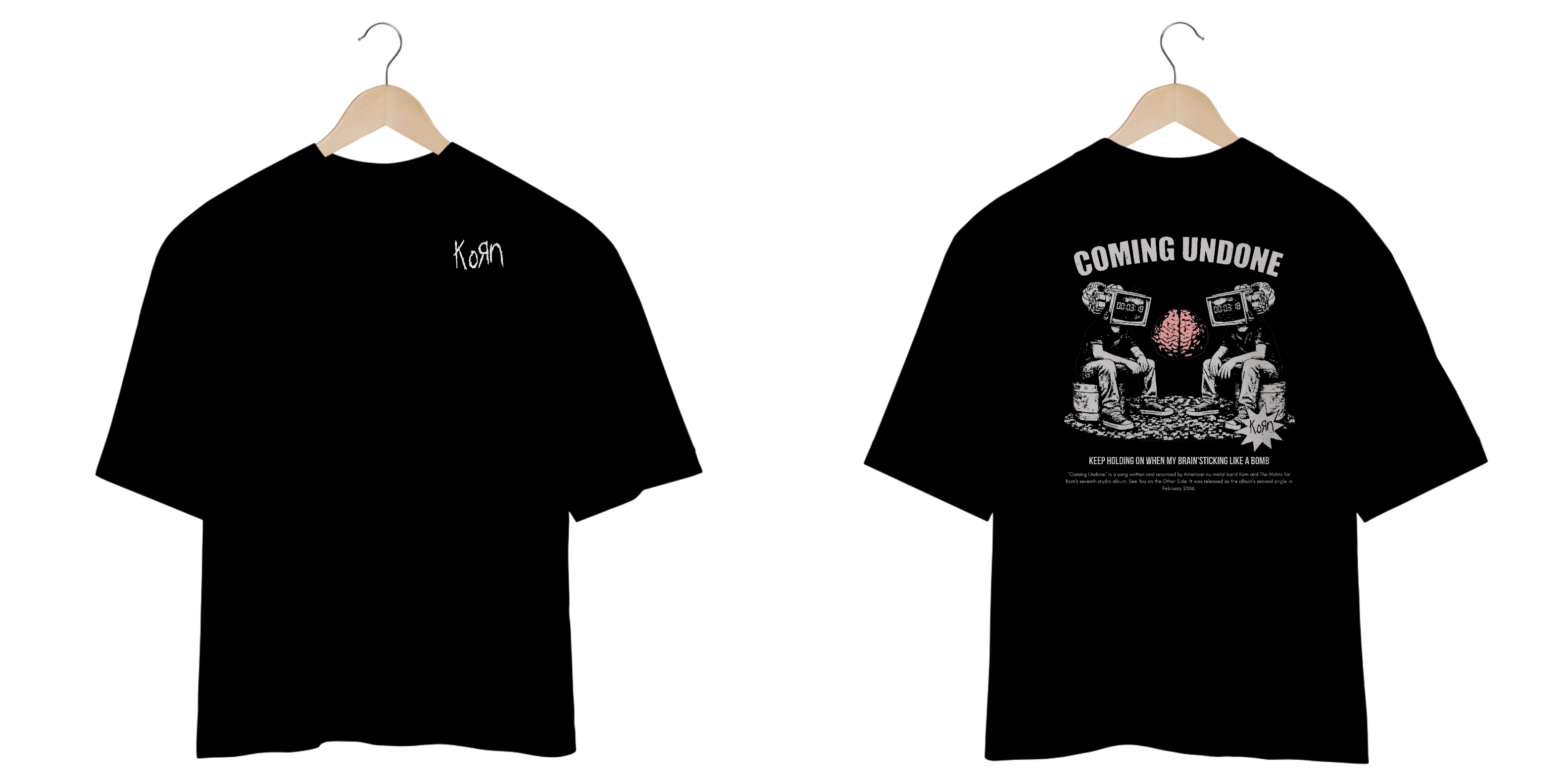 Camiseta Oversized Korn Coming Undone V2 (Estampa Frente & Costas)
