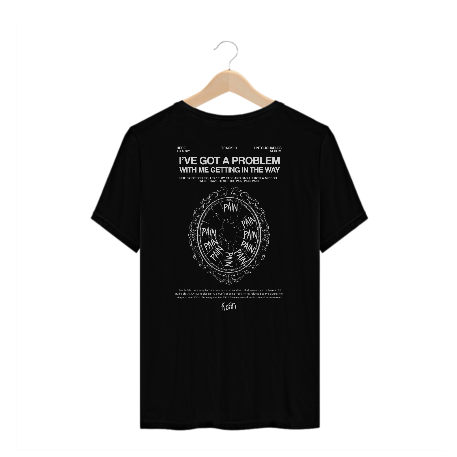 Camiseta Plus Size Korn Here To Stay (Estampa nas Costas)