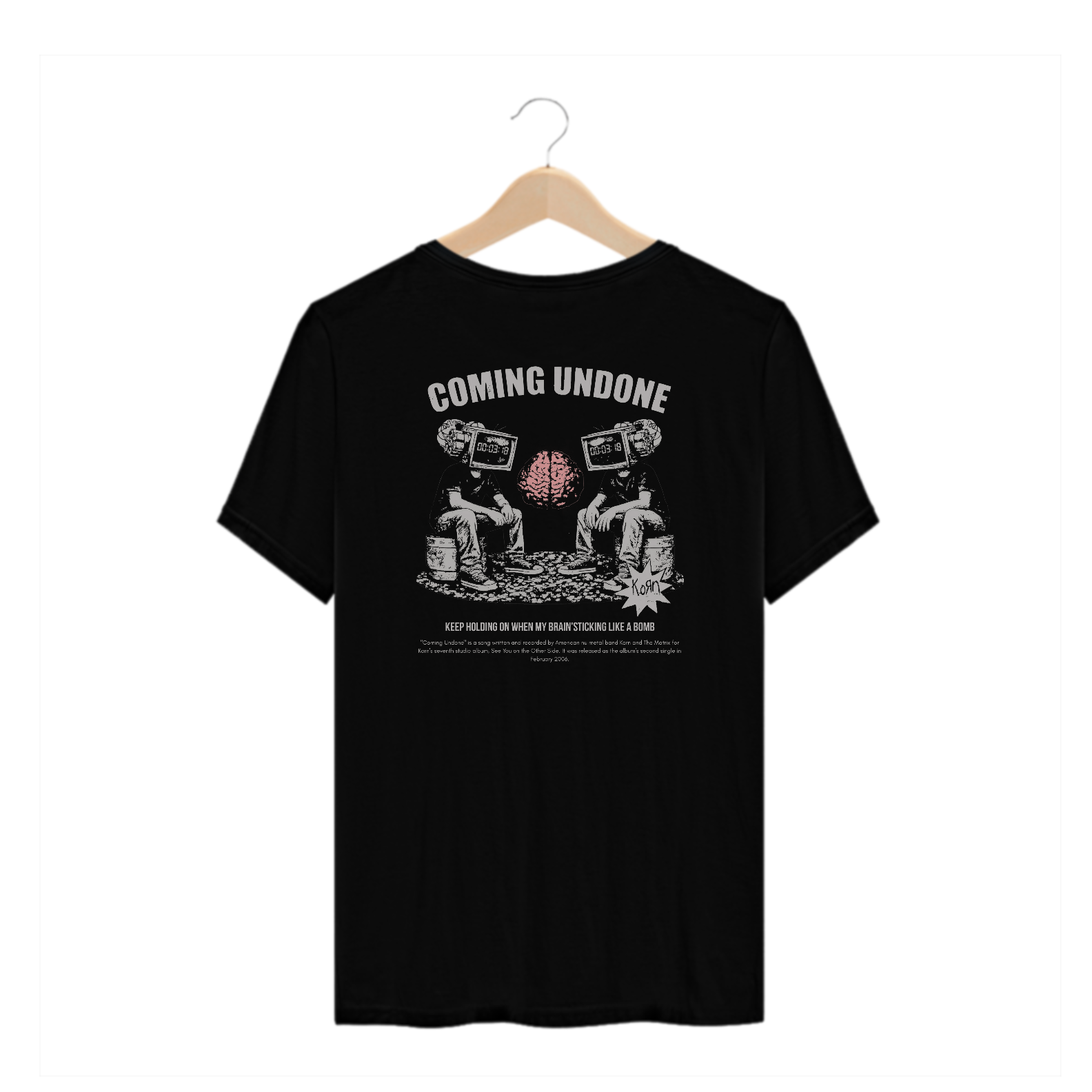 Camiseta Plus Size Korn Coming Undone V2 (Estampa nas Costas)