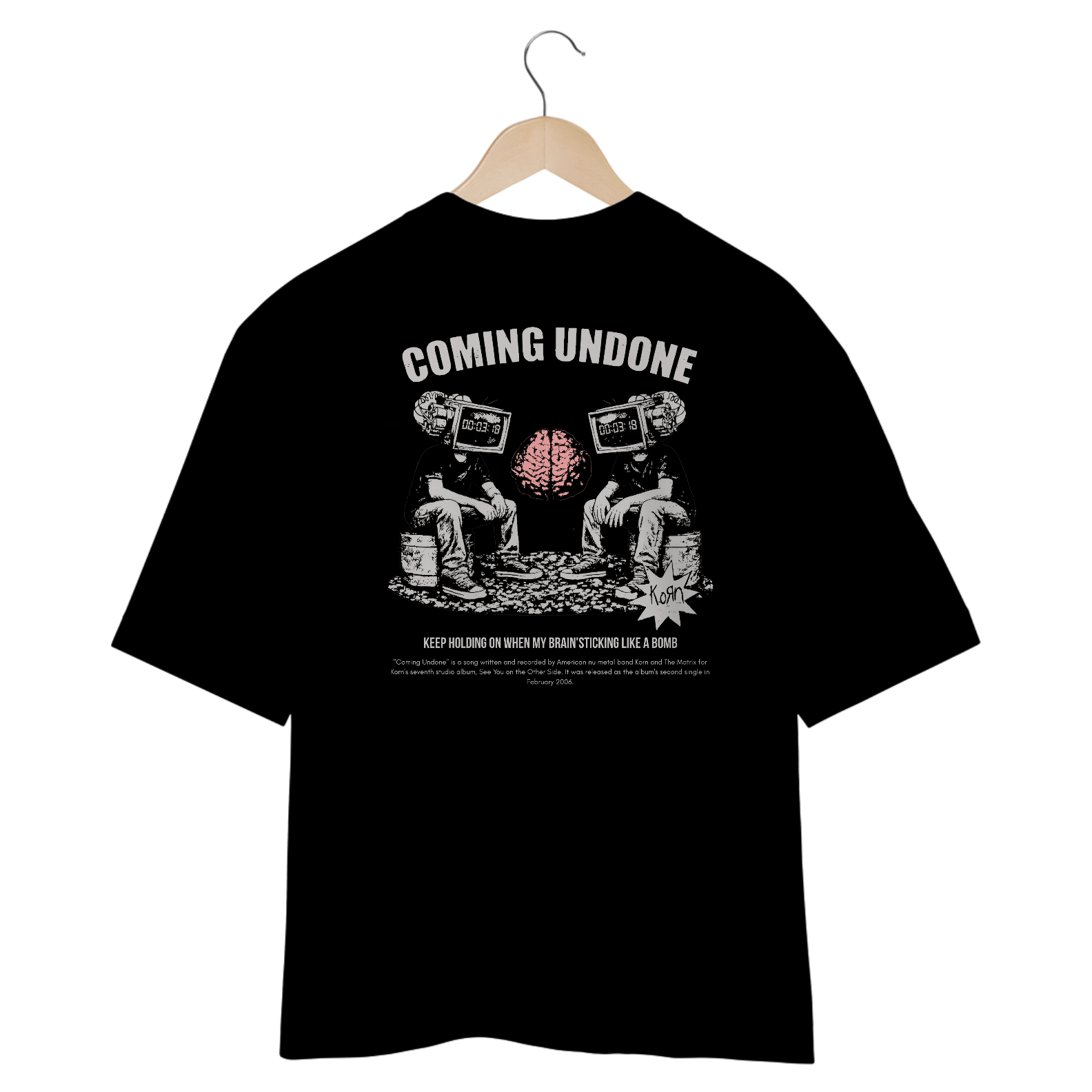 Camiseta Oversized Korn Coming Undone V2 (Estampa nas Costas)