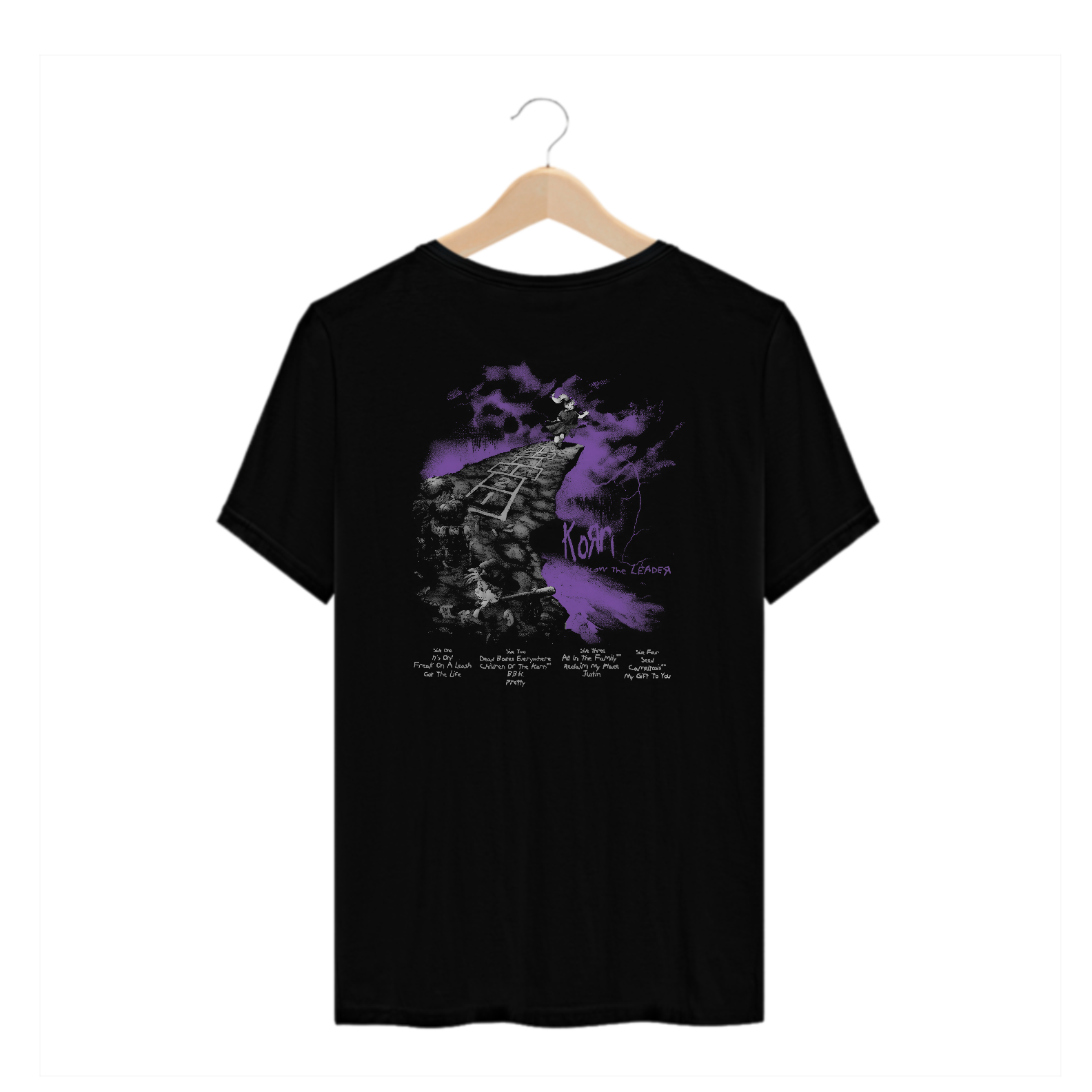 Camiseta Plus Size Korn Follow The Leader (Estampa nas Costas)