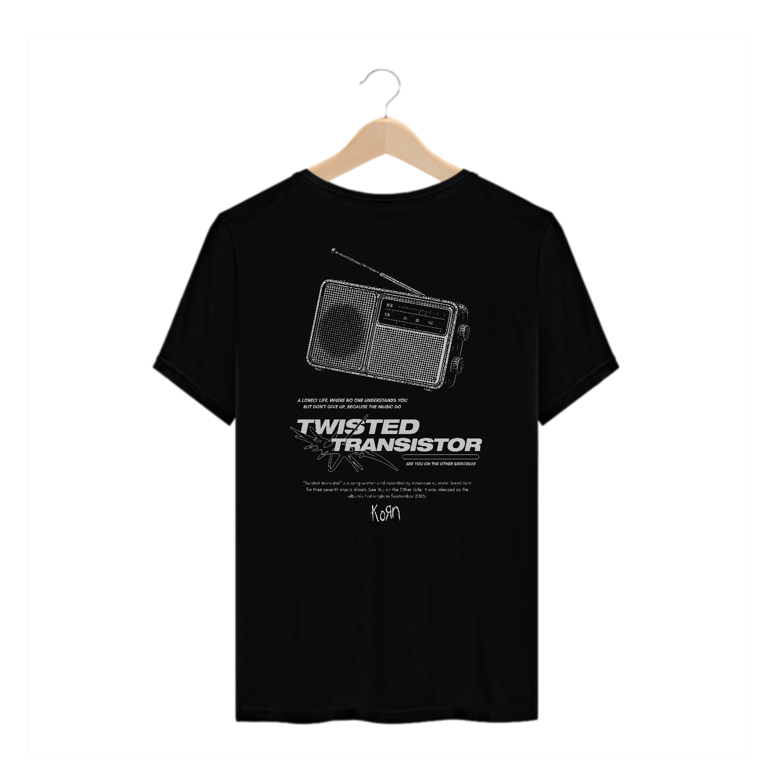 Camiseta Plus Size Korn Twisted Transistor (Estampa nas Costas)