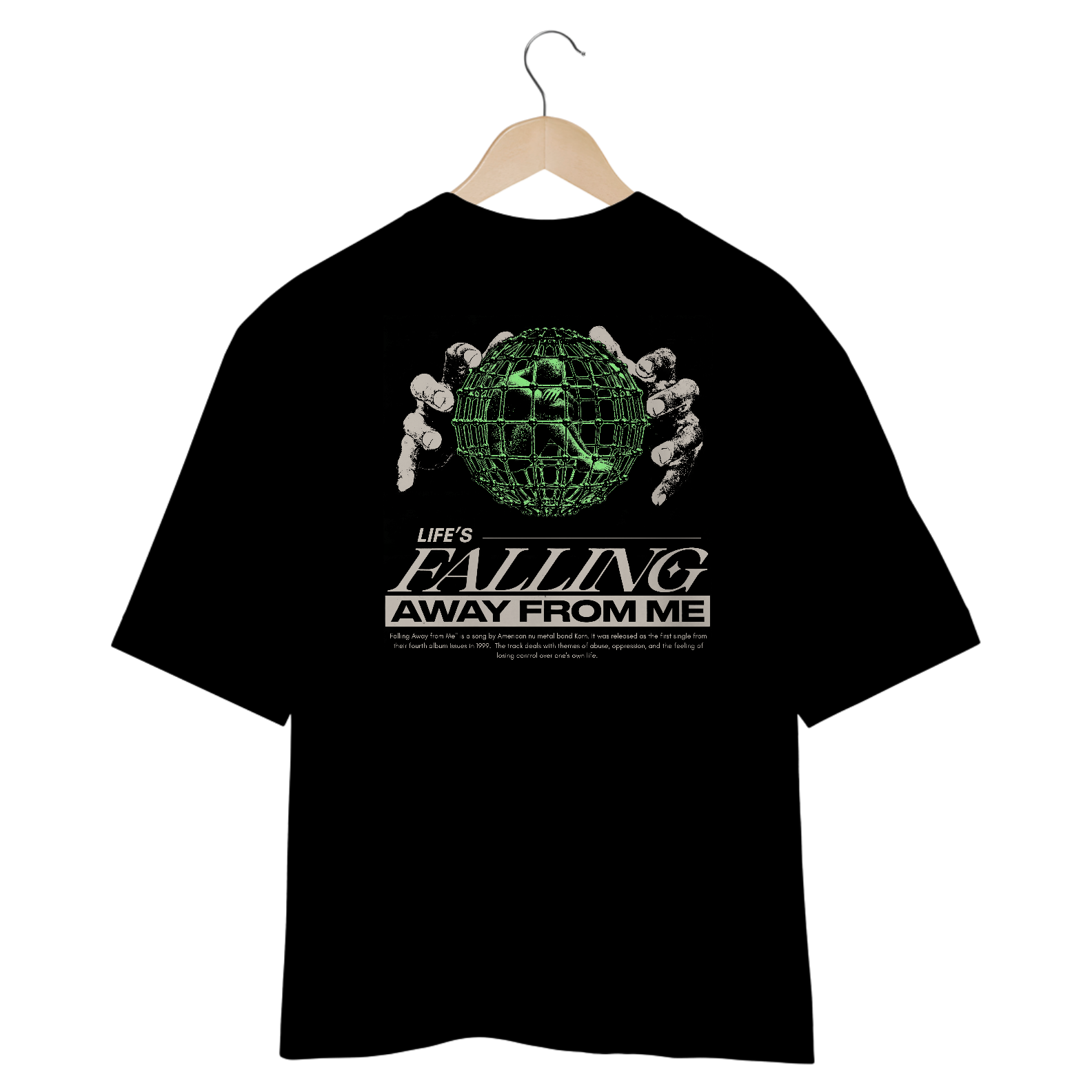 Camiseta Oversized Korn Falling Away From Me (Estampa nas Costas)