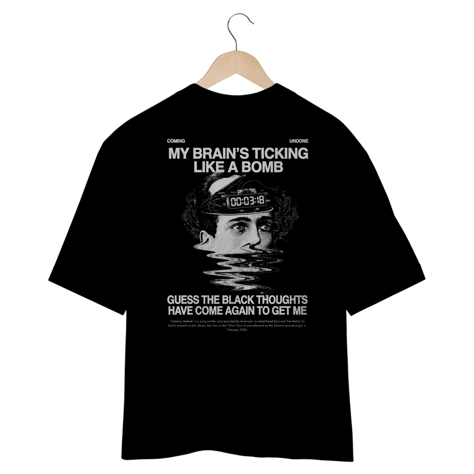 Camiseta Oversized Korn Coming Undone (Estampa nas Costas)