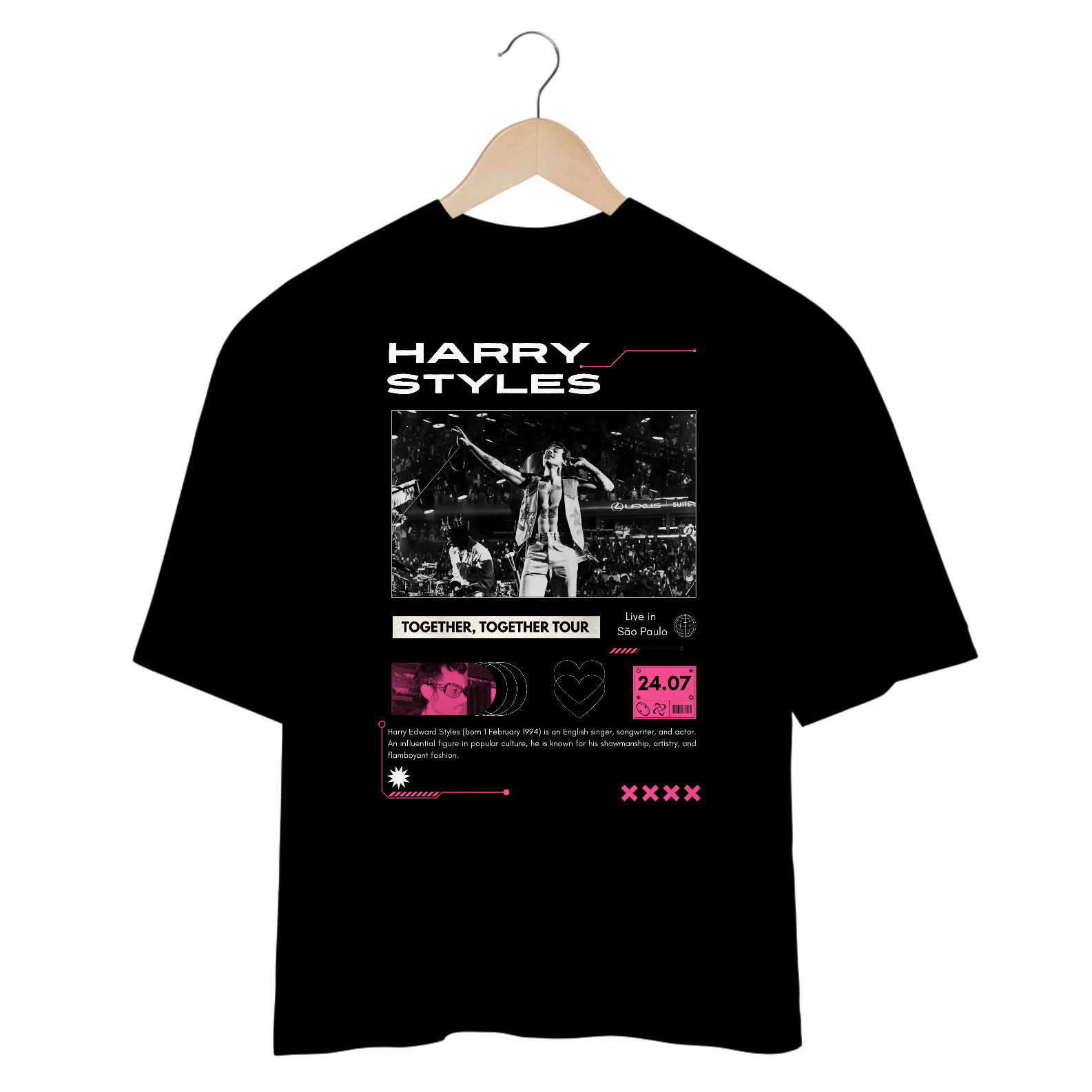 Camiseta Oversized Harry Styles São Paulo 24.07