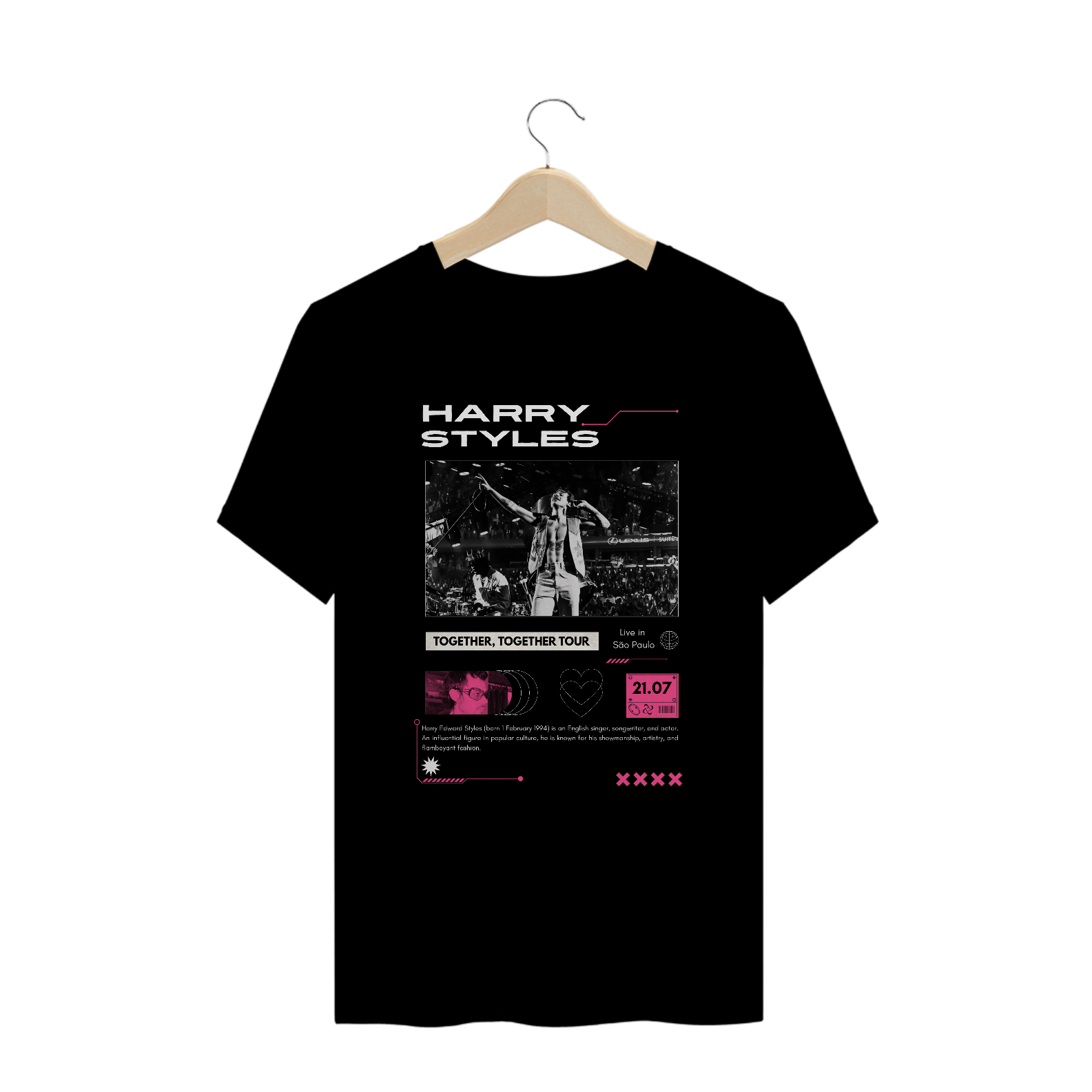 Camiseta Plus Size Harry Styles São Paulo 21.07