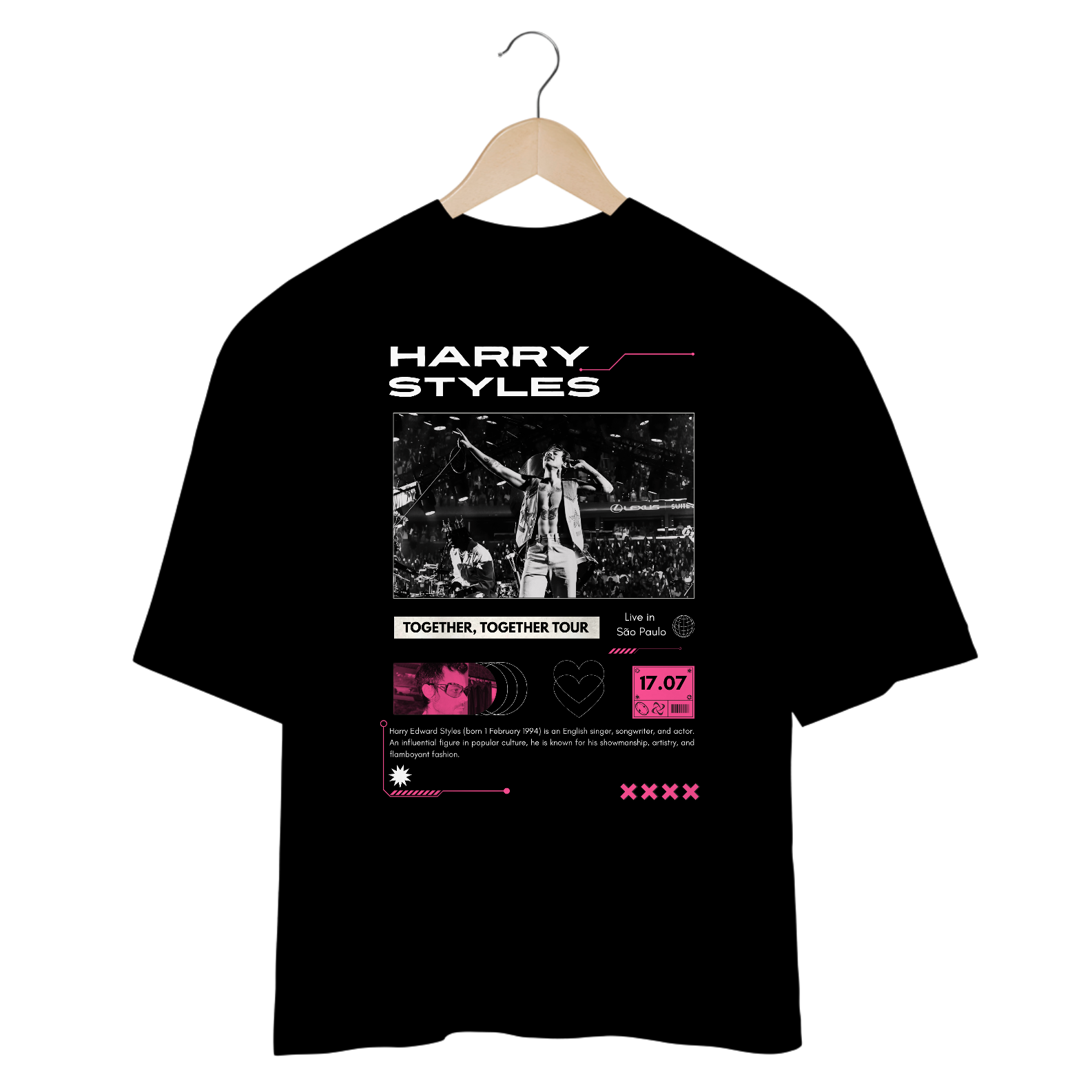 Camiseta Oversized Harry Styles São Paulo 17.07