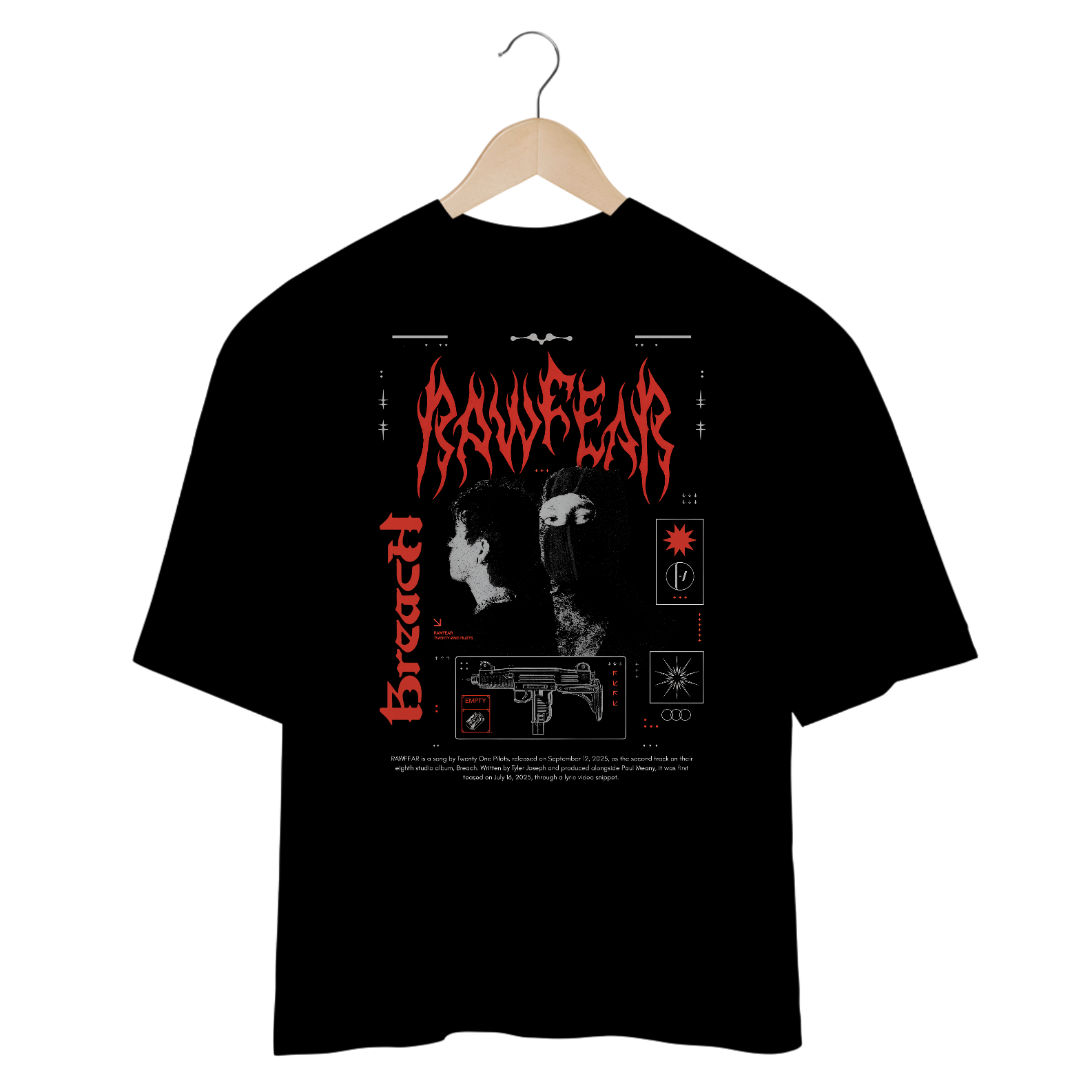 Camiseta Oversized Twenty One Pilots RAWFEAR