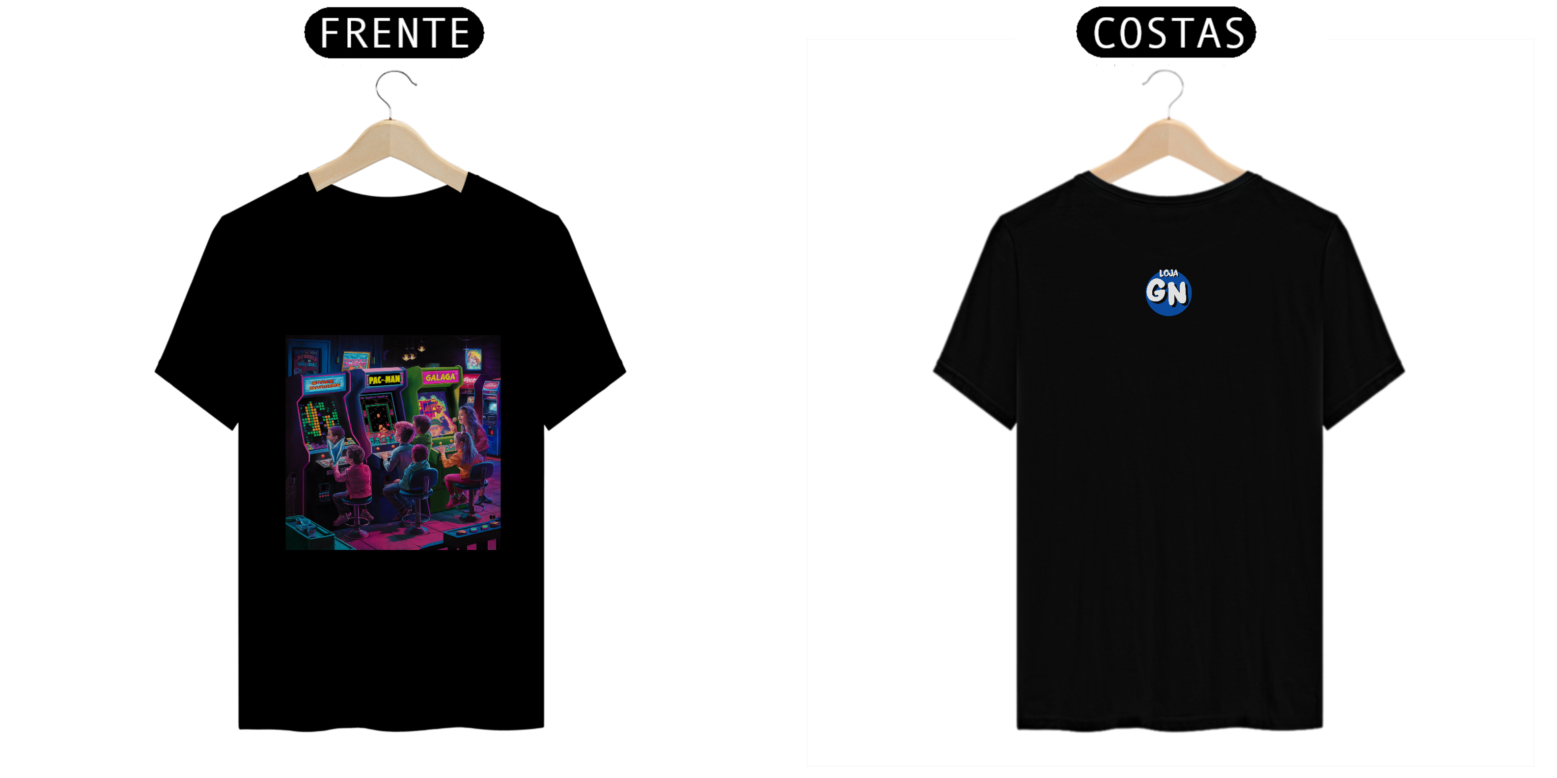 Camisa Fliperama Anos 80