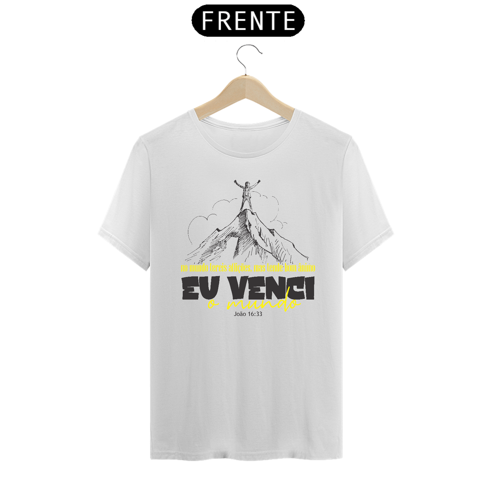 Camiseta Eu Venci - Branca