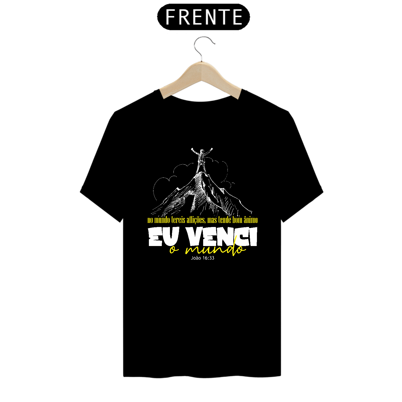 Camiseta Eu Venci - Preta