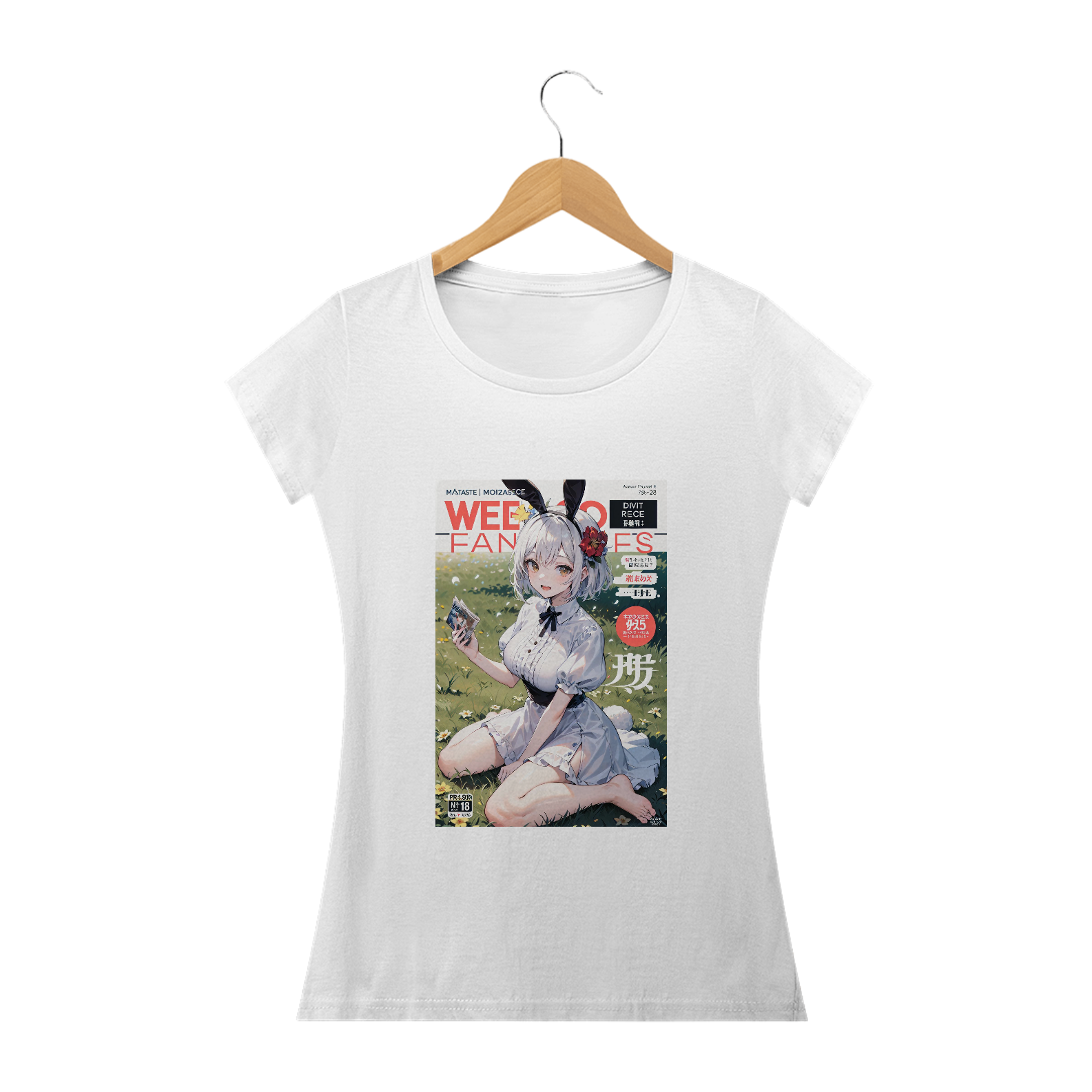 camisa feminina capa de revista anime art  , modelo anime girl