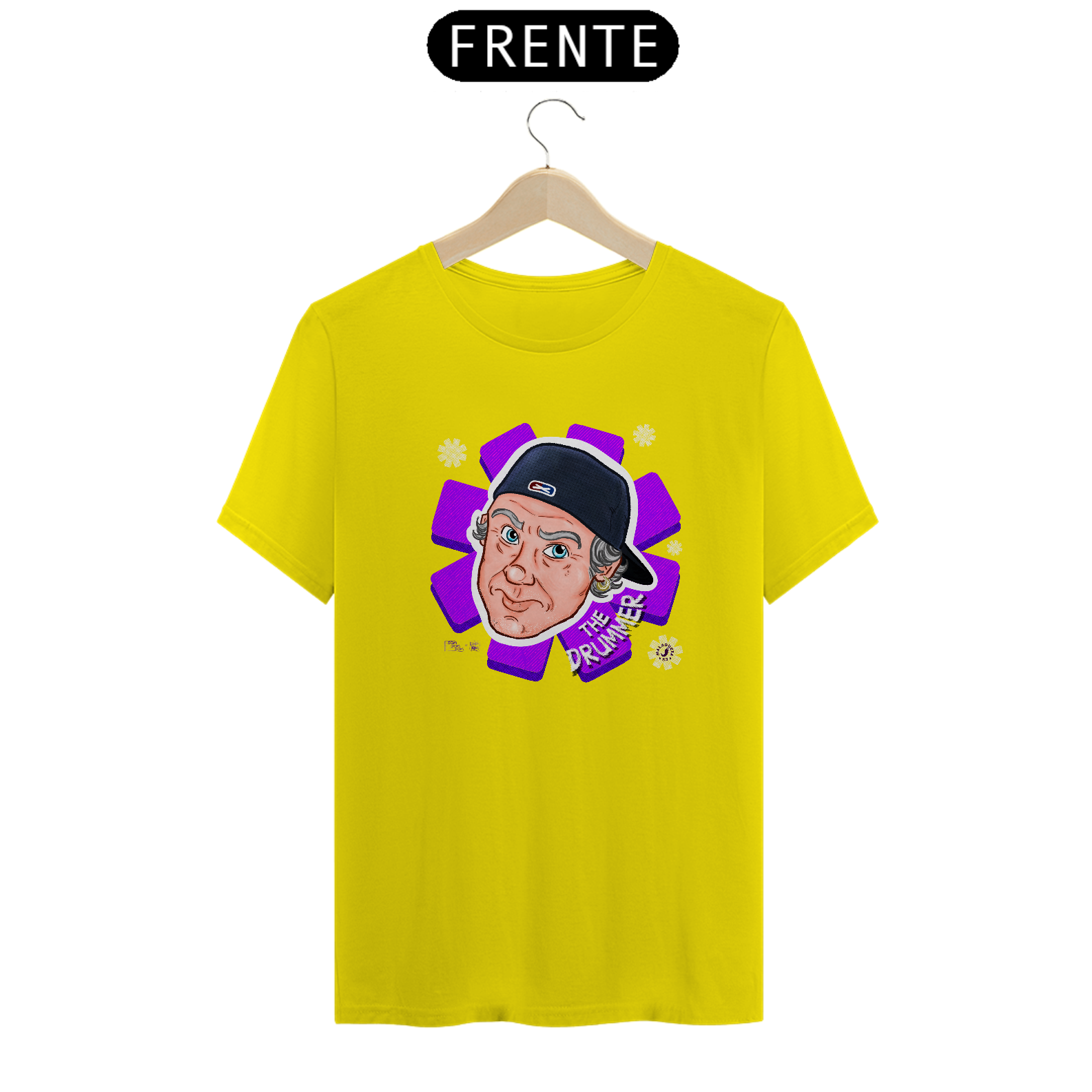 Camiseta Quality Chad Smith The Drummer multicores Colab by Conradraws