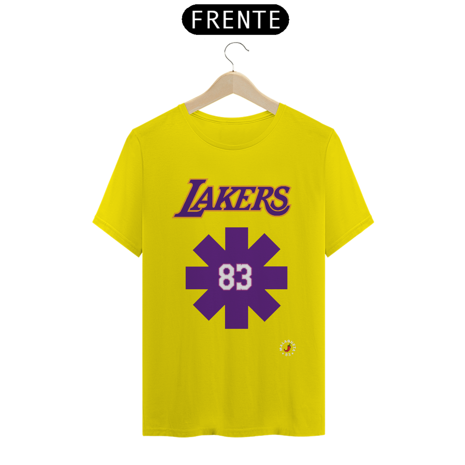 Nome do produto  Camiseta Quality Red Hot Chili Peppers + Lakers amarela 83 