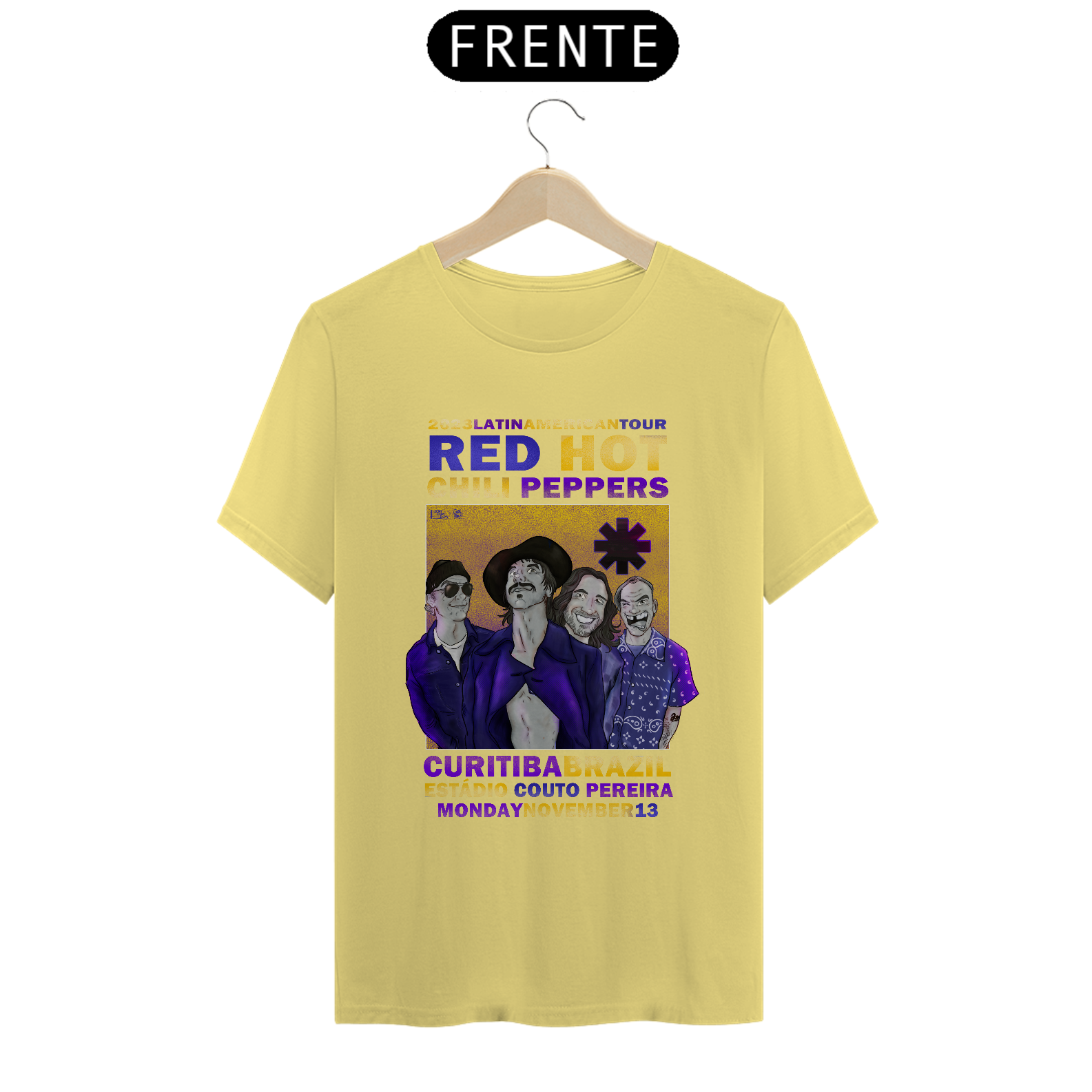 RHCP CWB - Camiseta Estonada Red Hot Chili Peppers Curitiba 2023 - by Conradraws