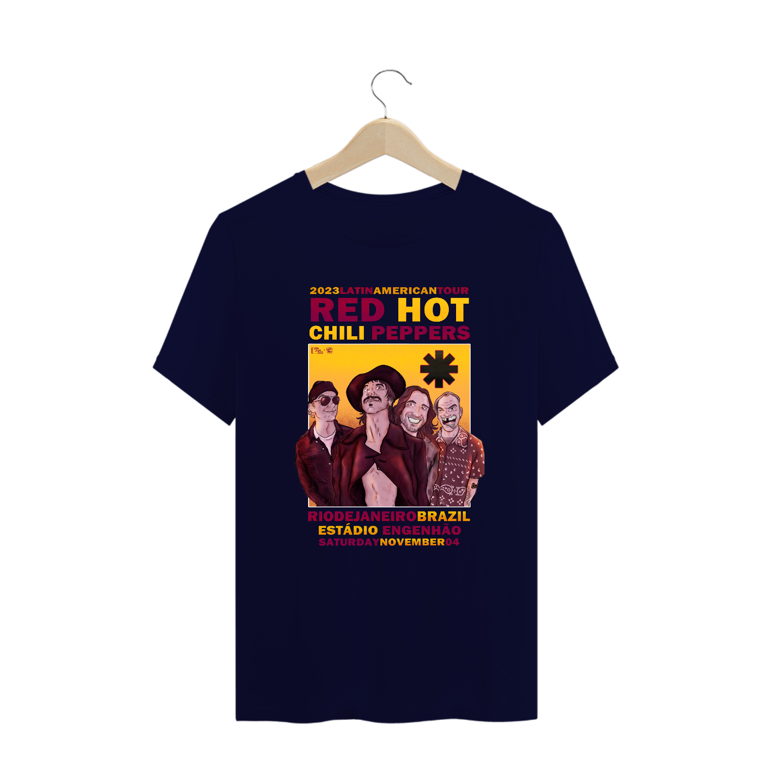 RHCP RJ - Camiseta Plus Size Red Hot Chili Peppers Brazil Tour 2023 - Rio de Janeiro By Conradraws